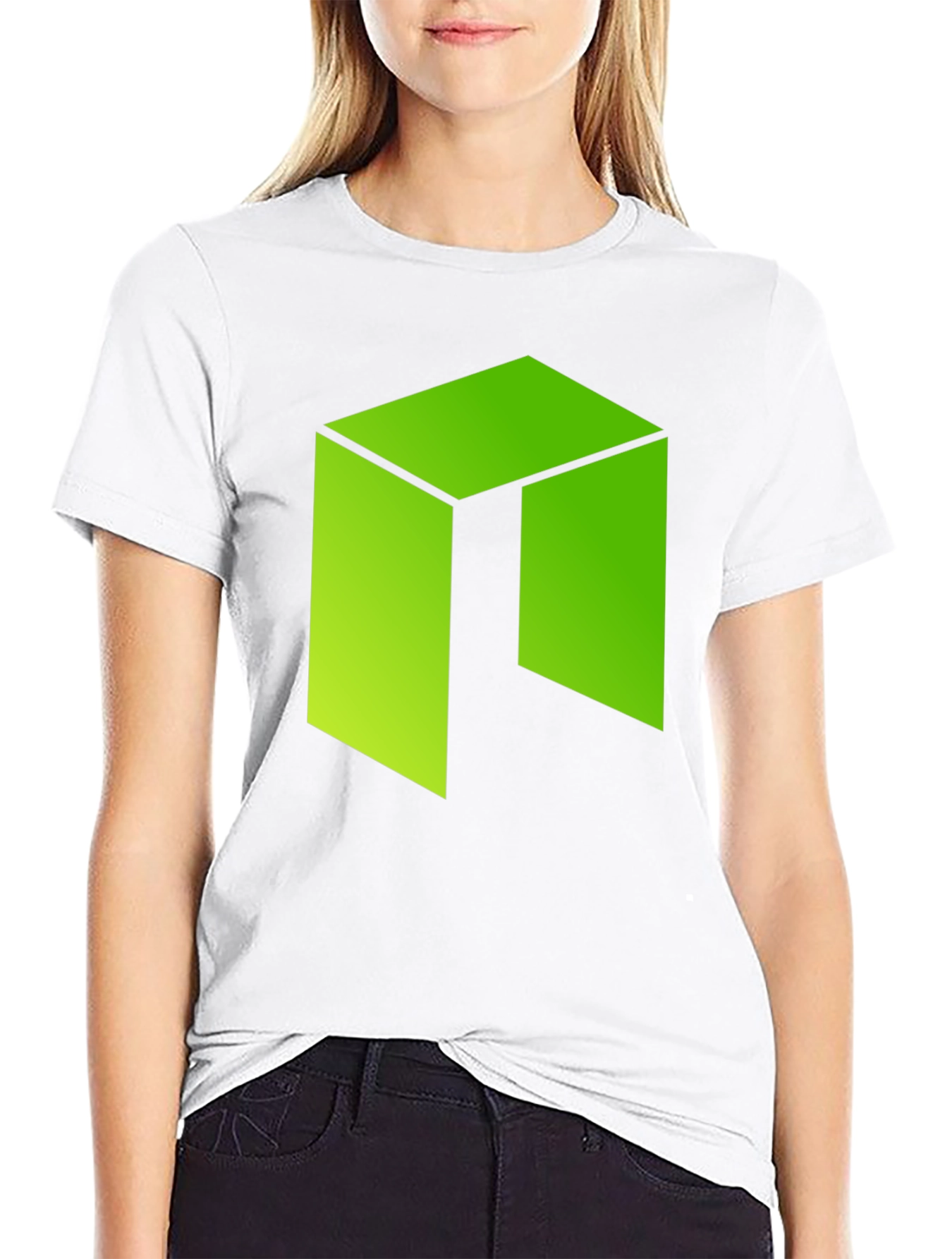 Geometric Green Logo Graphic T-Shirt