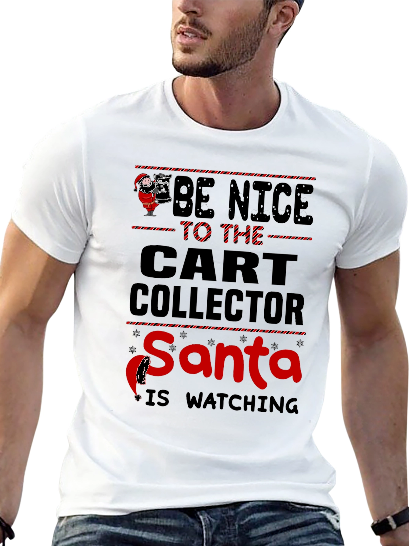 Be Nice to Cart Collector Santa T-Shirt