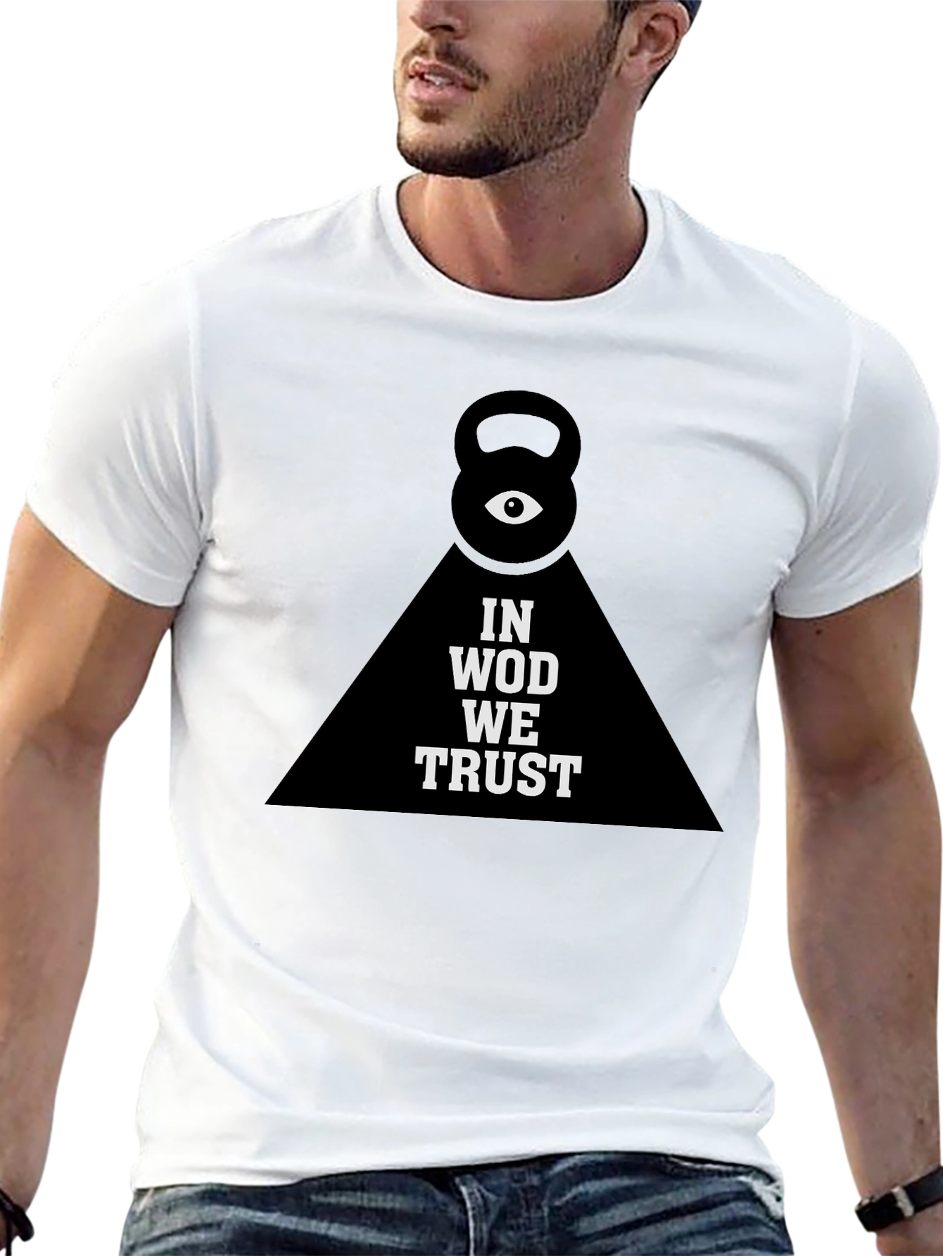 In WOD We Trust Black T-Shirt Kettlebell Gym Tee