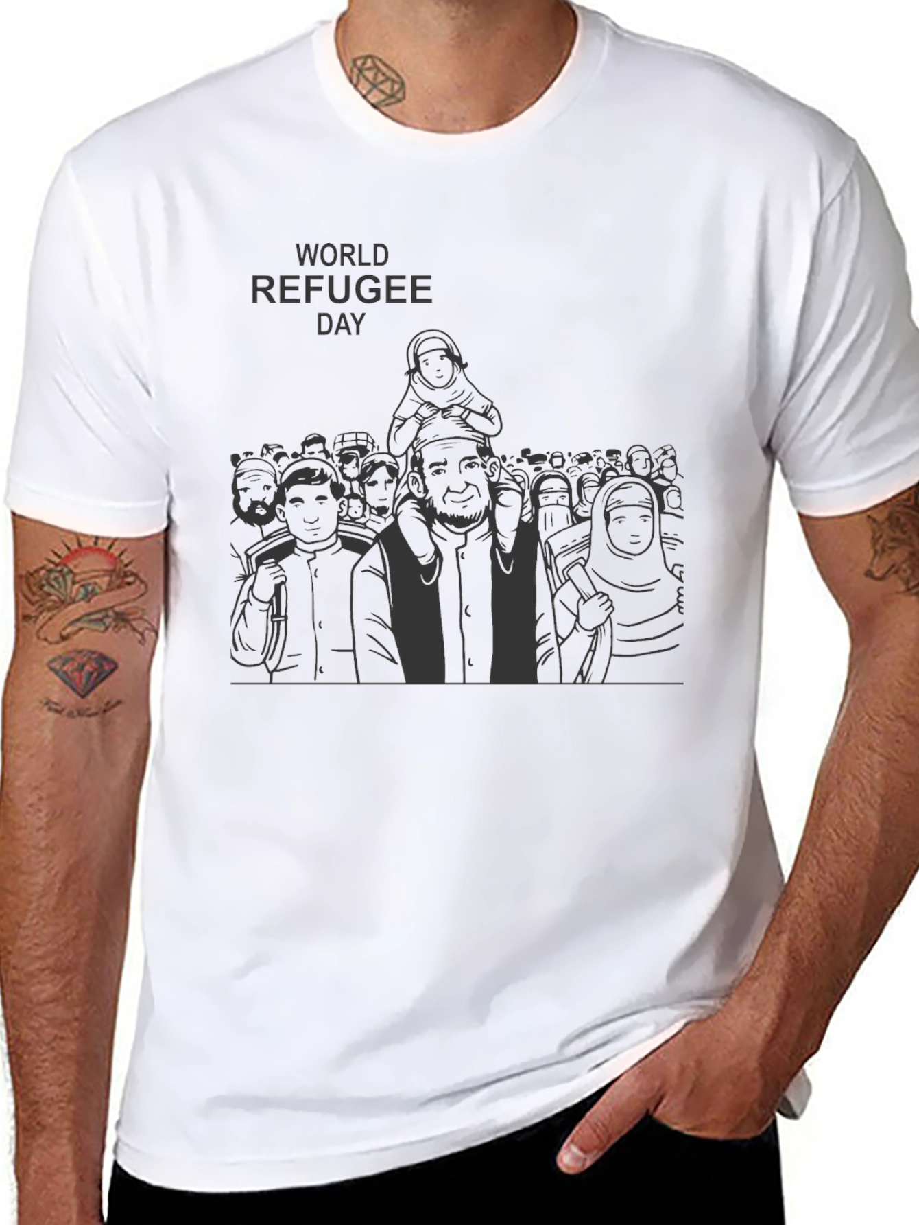 World Refugee Day T-Shirt - Black