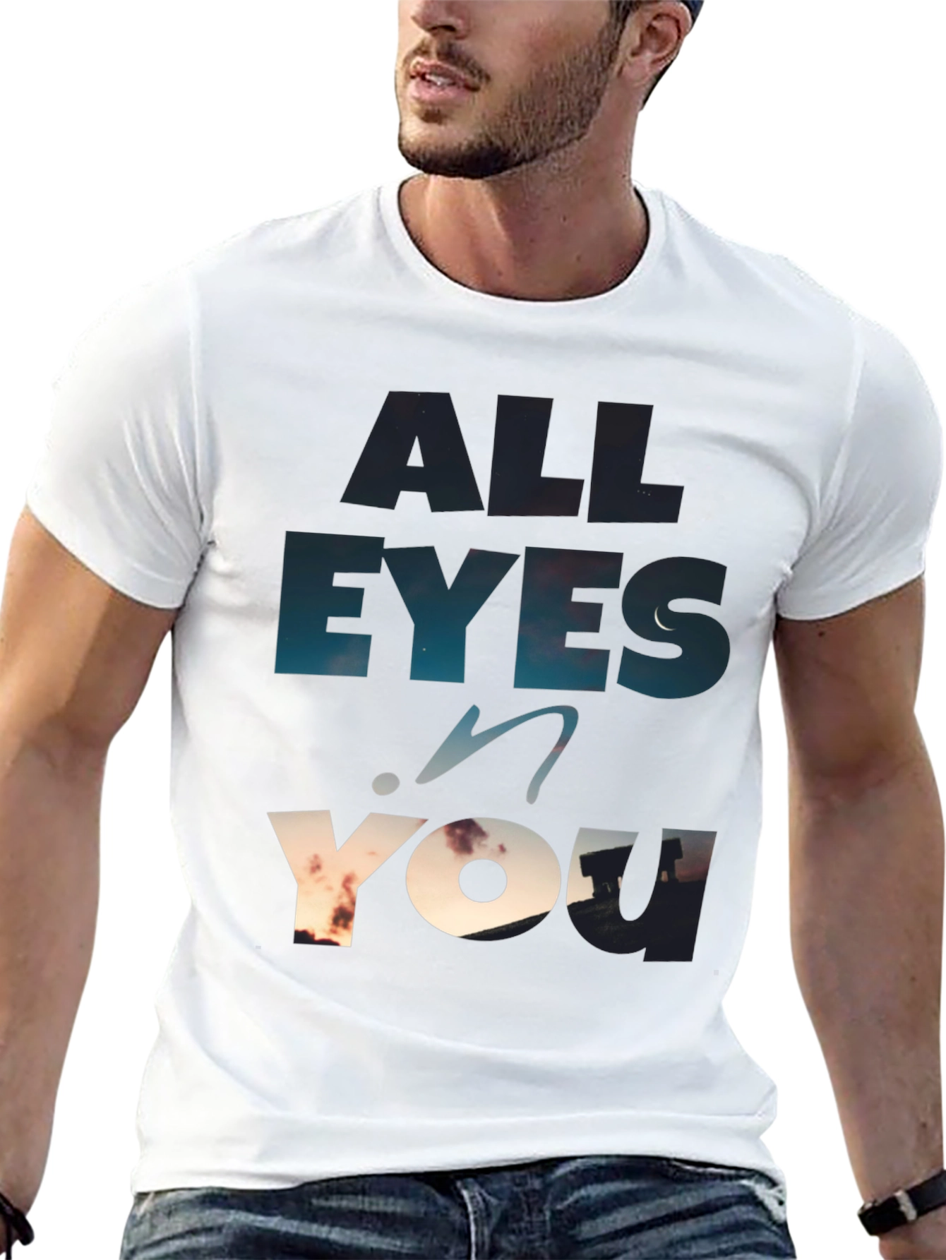 All Eyes On You Graphic Tee - Black