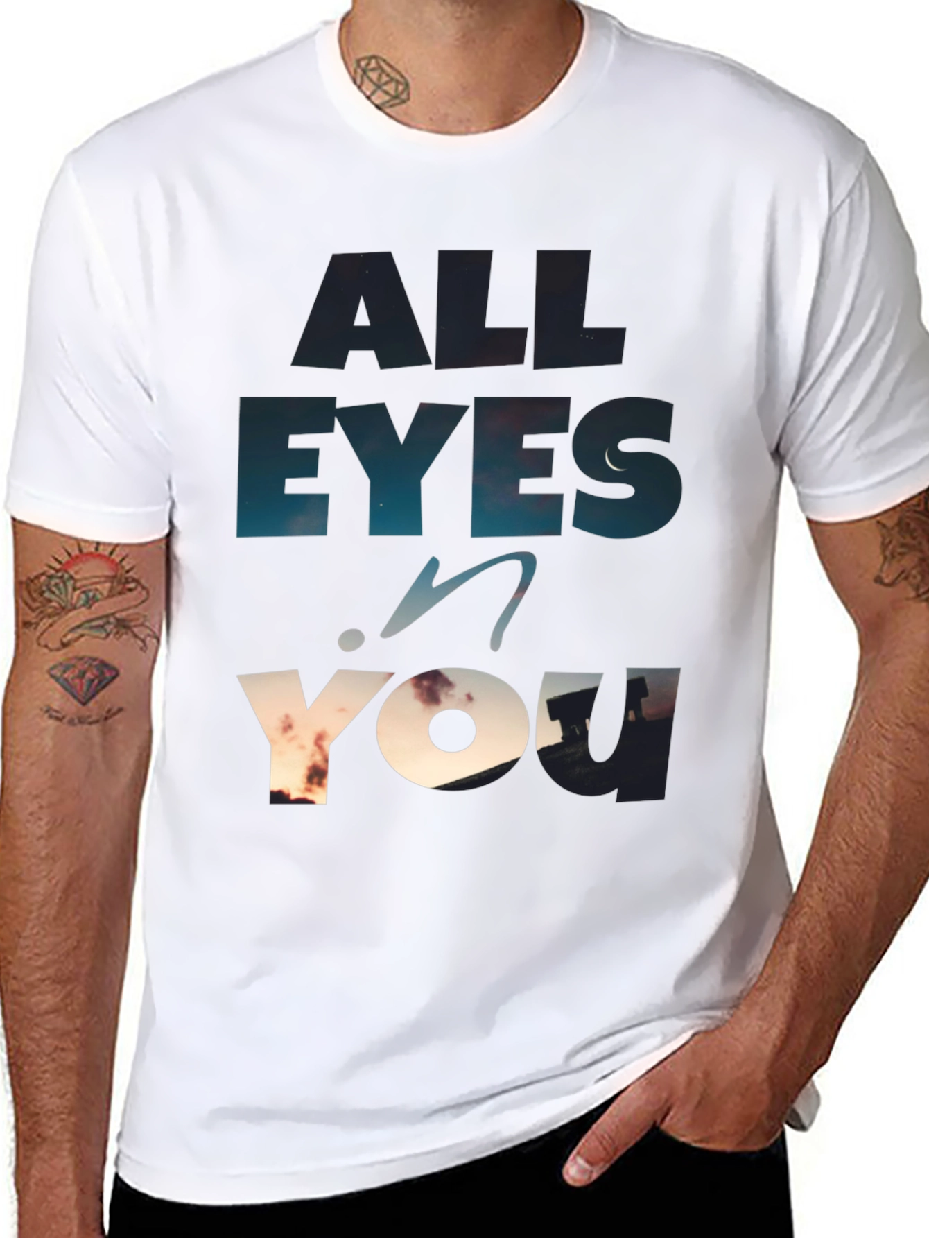 All Eyes On You Graphic Tee - Black