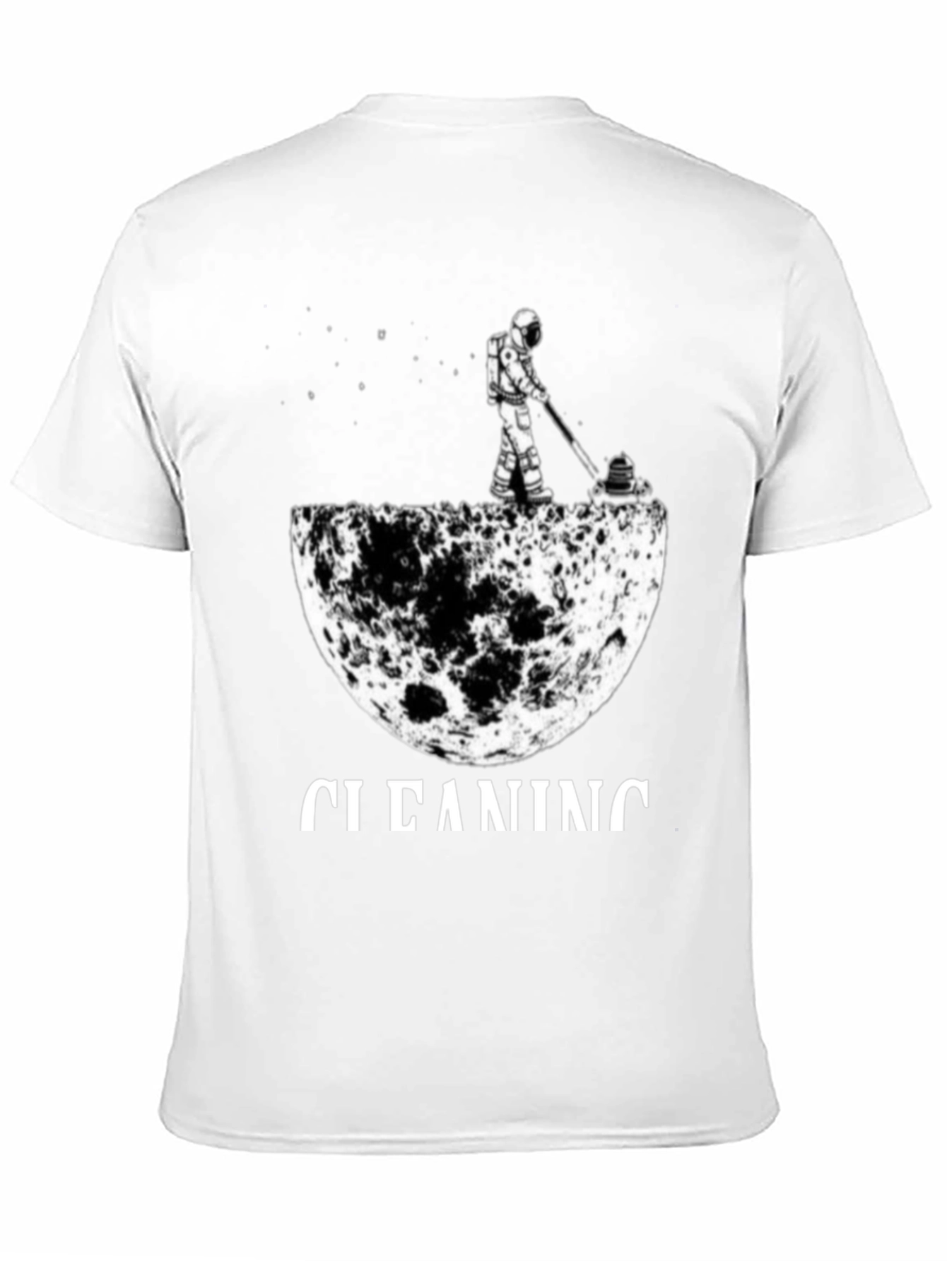 Astronaut Moon Cleaning T-Shirt - Unique Graphic Tee