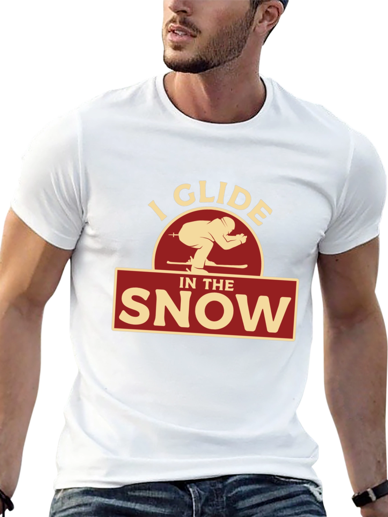I Glide In The Snow Skiing Graphic T-Shirt