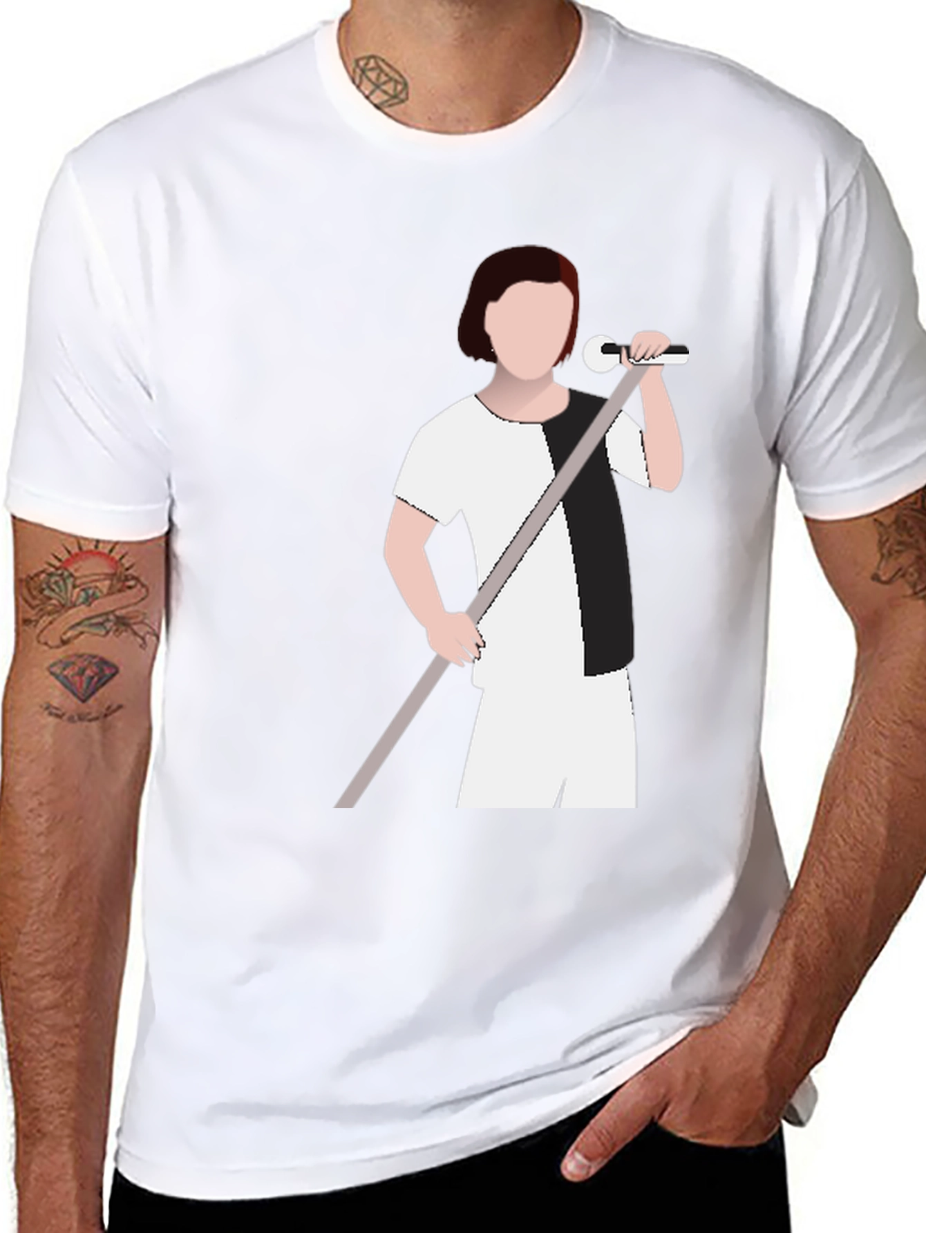 Monochrome Singer Graphic T-Shirt - Modern Tee