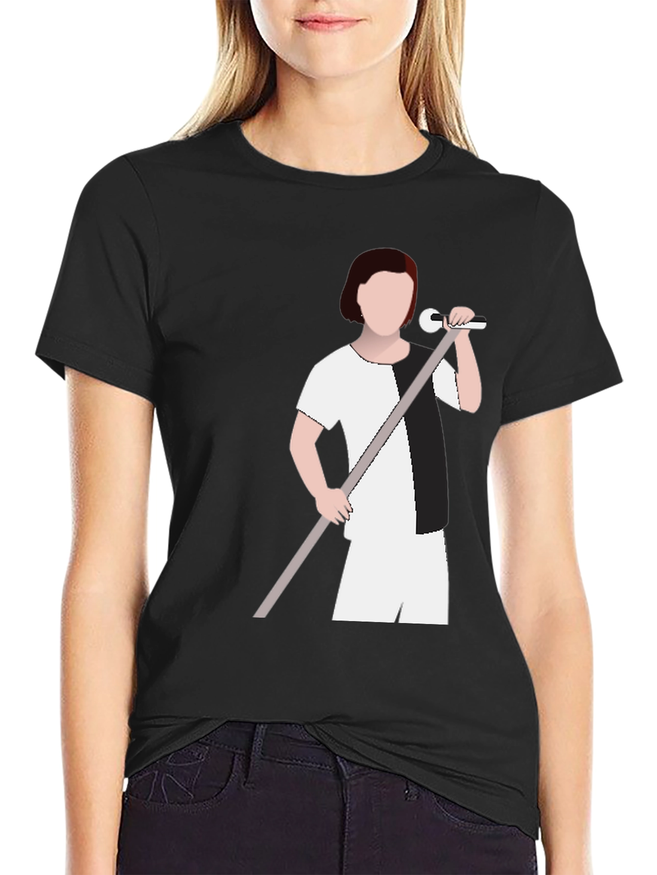 Monochrome Singer Graphic T-Shirt - Modern Tee