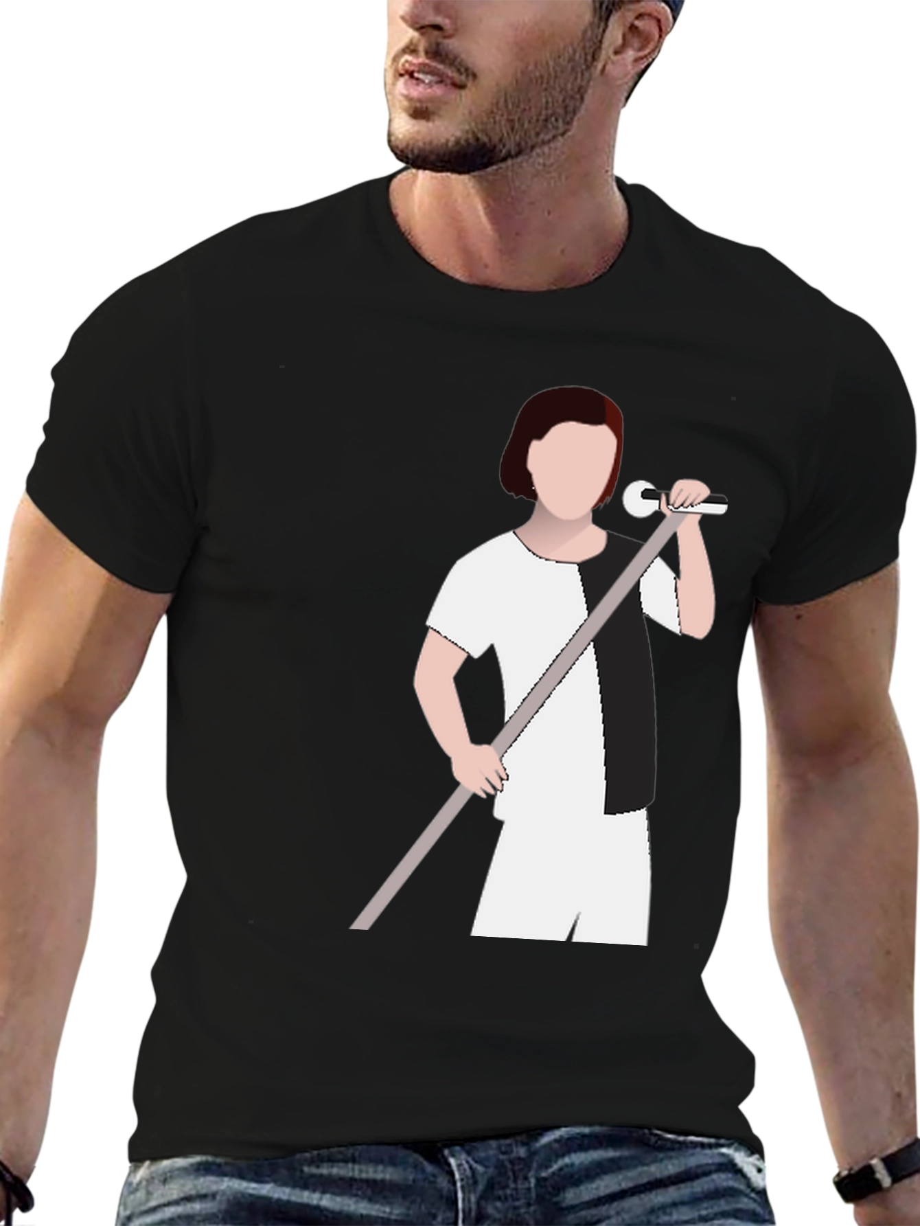 Monochrome Singer Graphic T-Shirt - Modern Tee