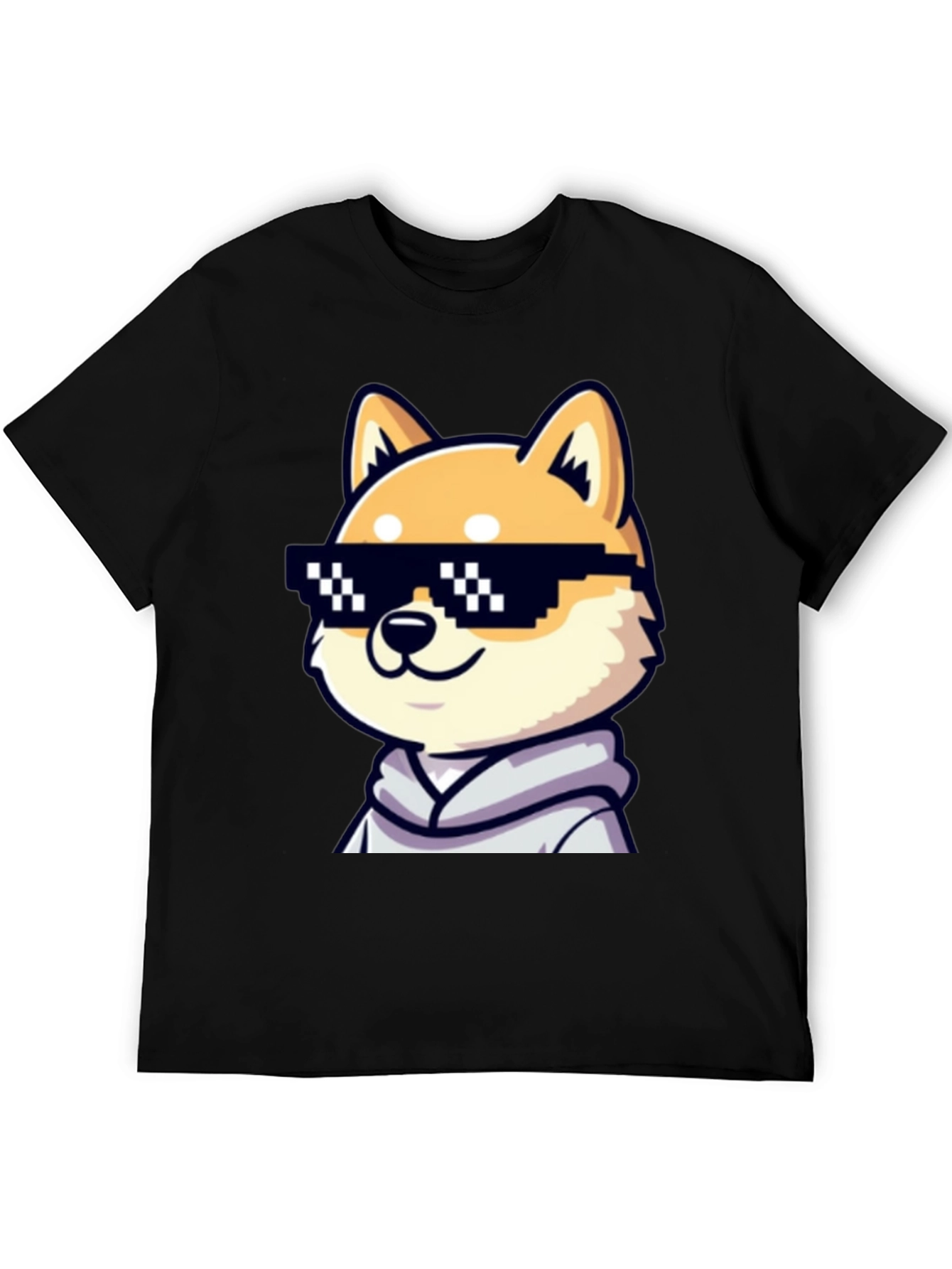 Cool Doge Meme Graphic Tee - Black