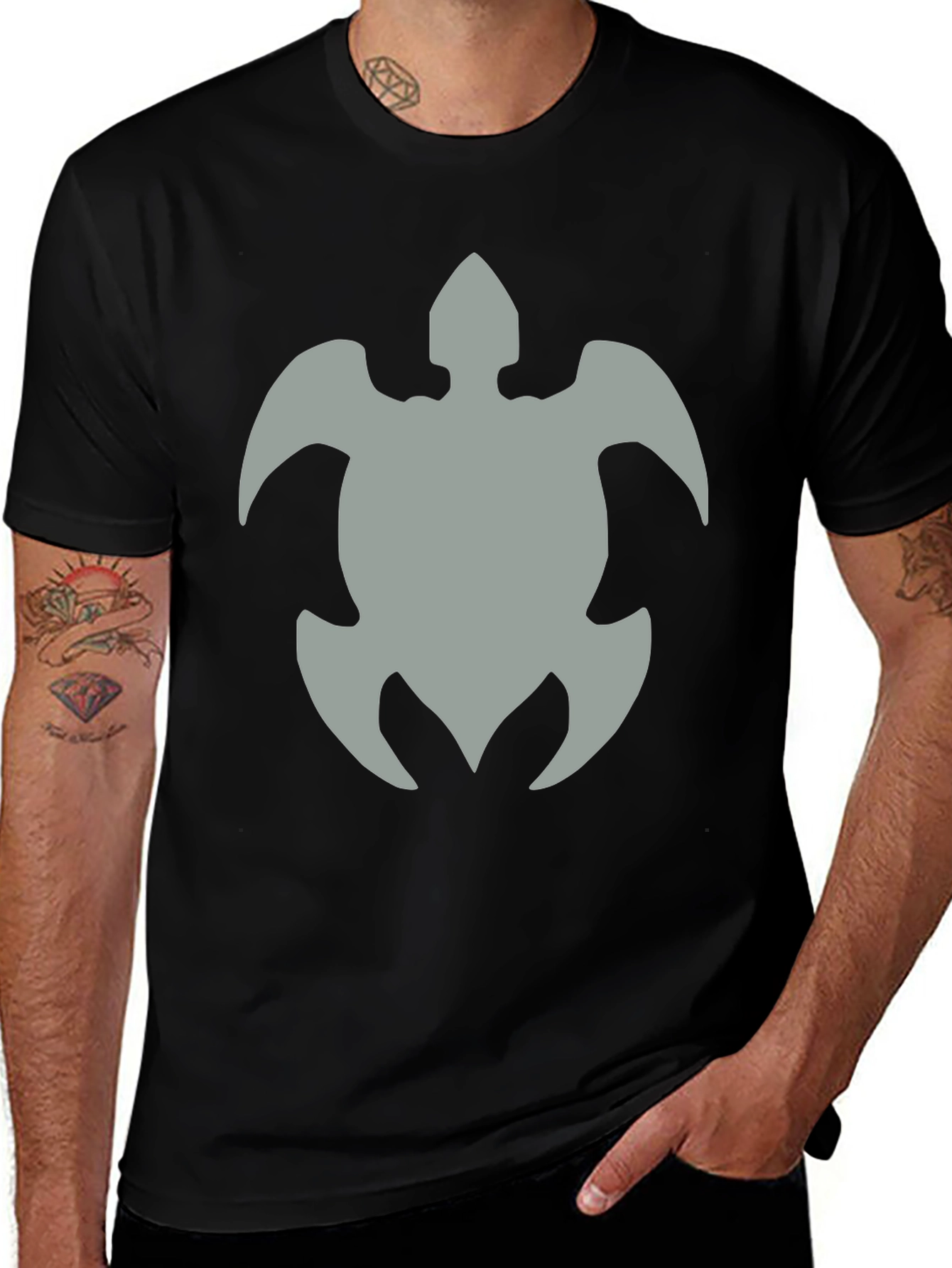 Turtle Graphic Black T-Shirt