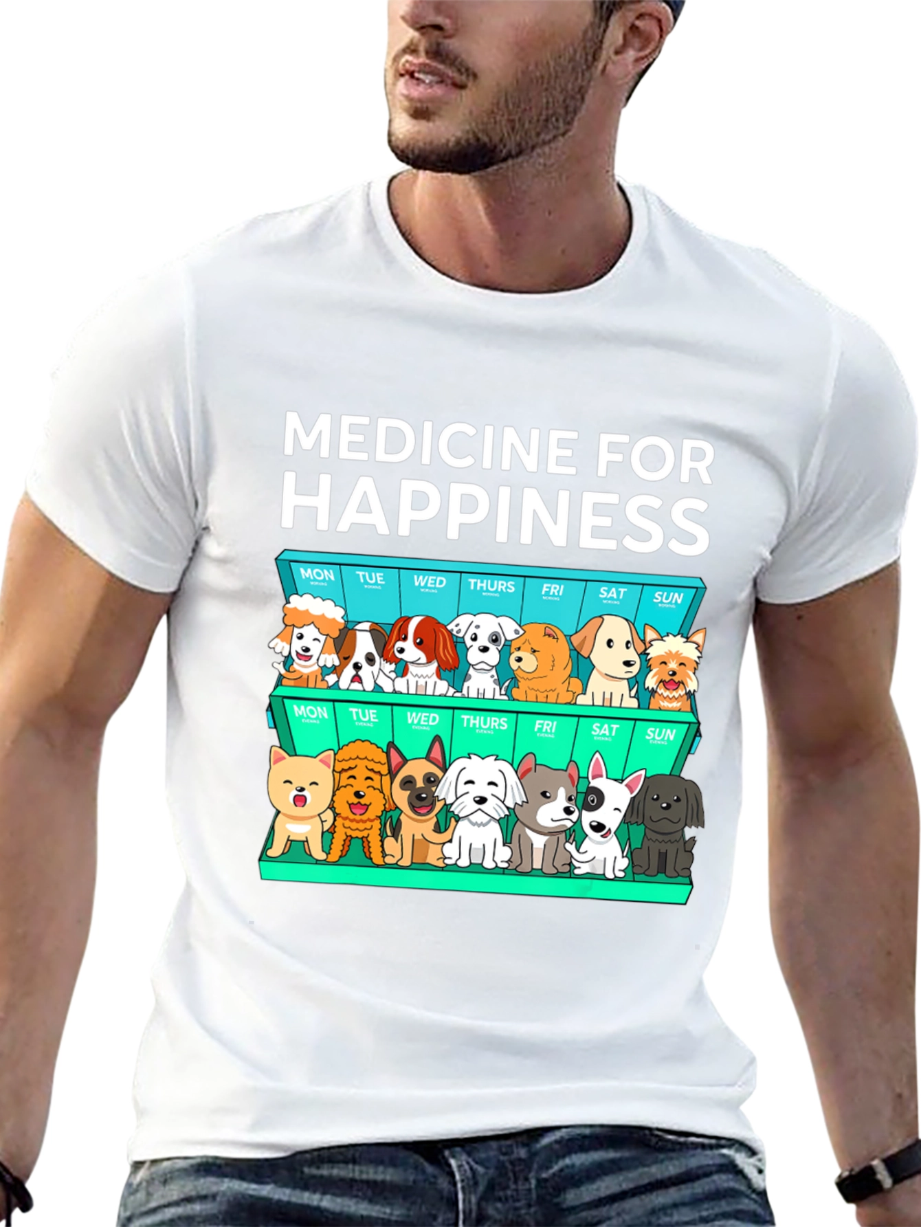 Medicine for Happiness Dog Lover T-Shirt