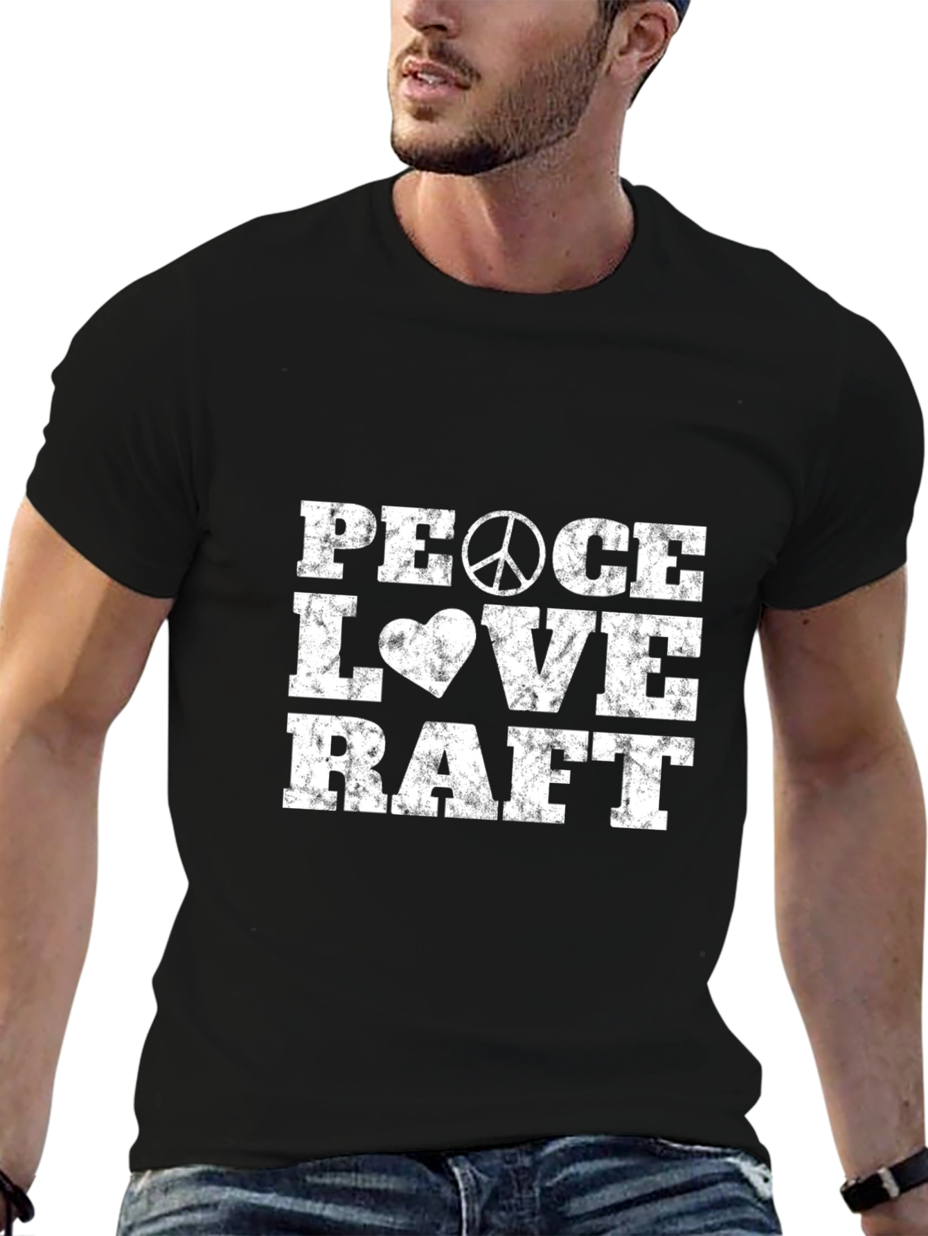 Peace Love Raft Black T-Shirt