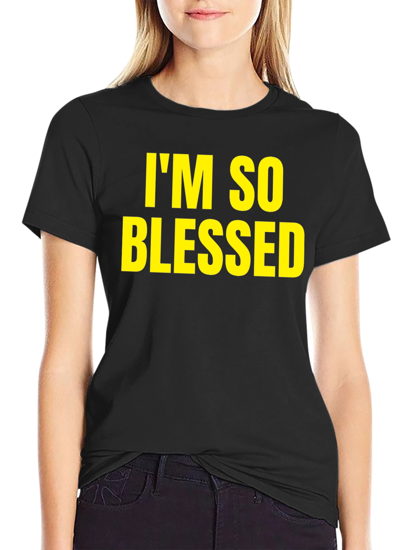 Blessed Graphic Tee - Black Casual T-Shirt