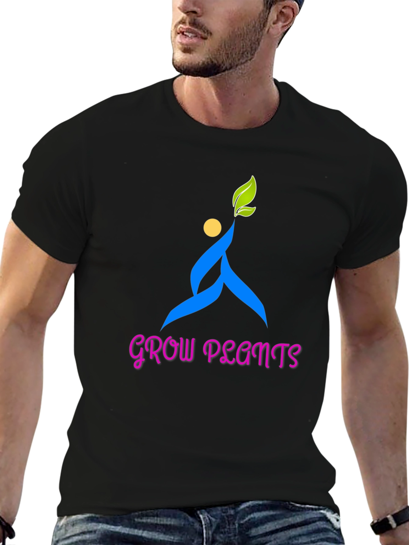 Grow Plants Black Graphic Tee
