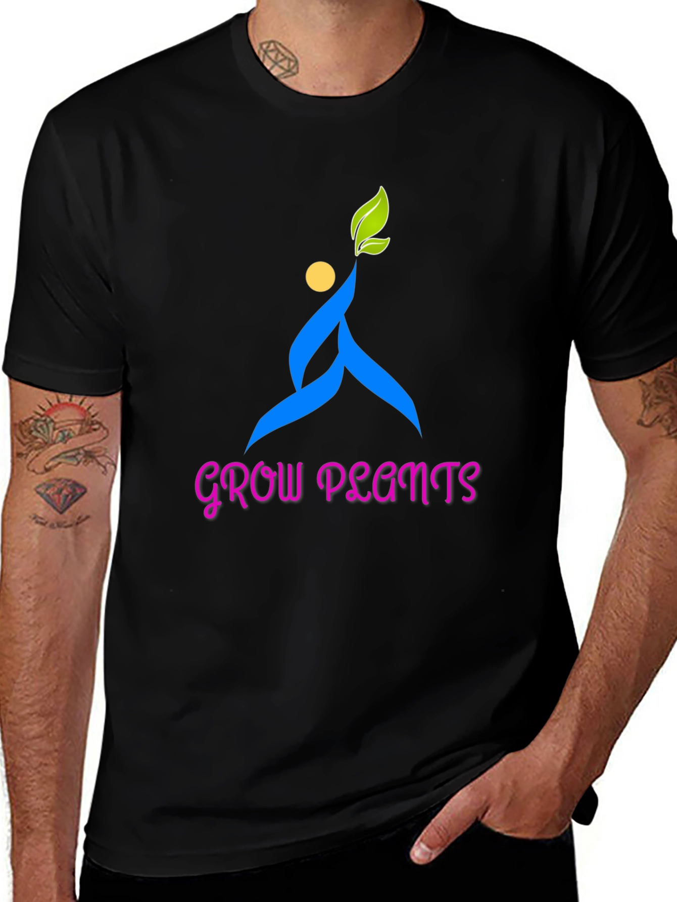 Grow Plants Black Graphic Tee