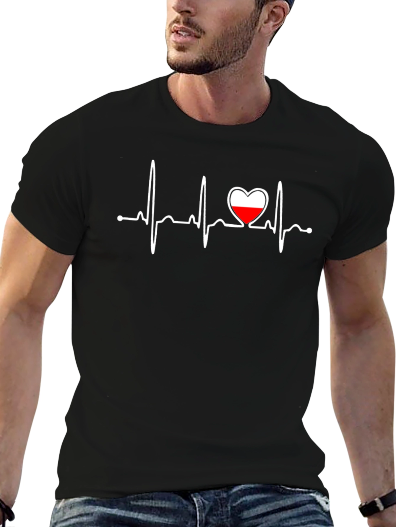 Heartbeat Poland Flag Graphic T-Shirt