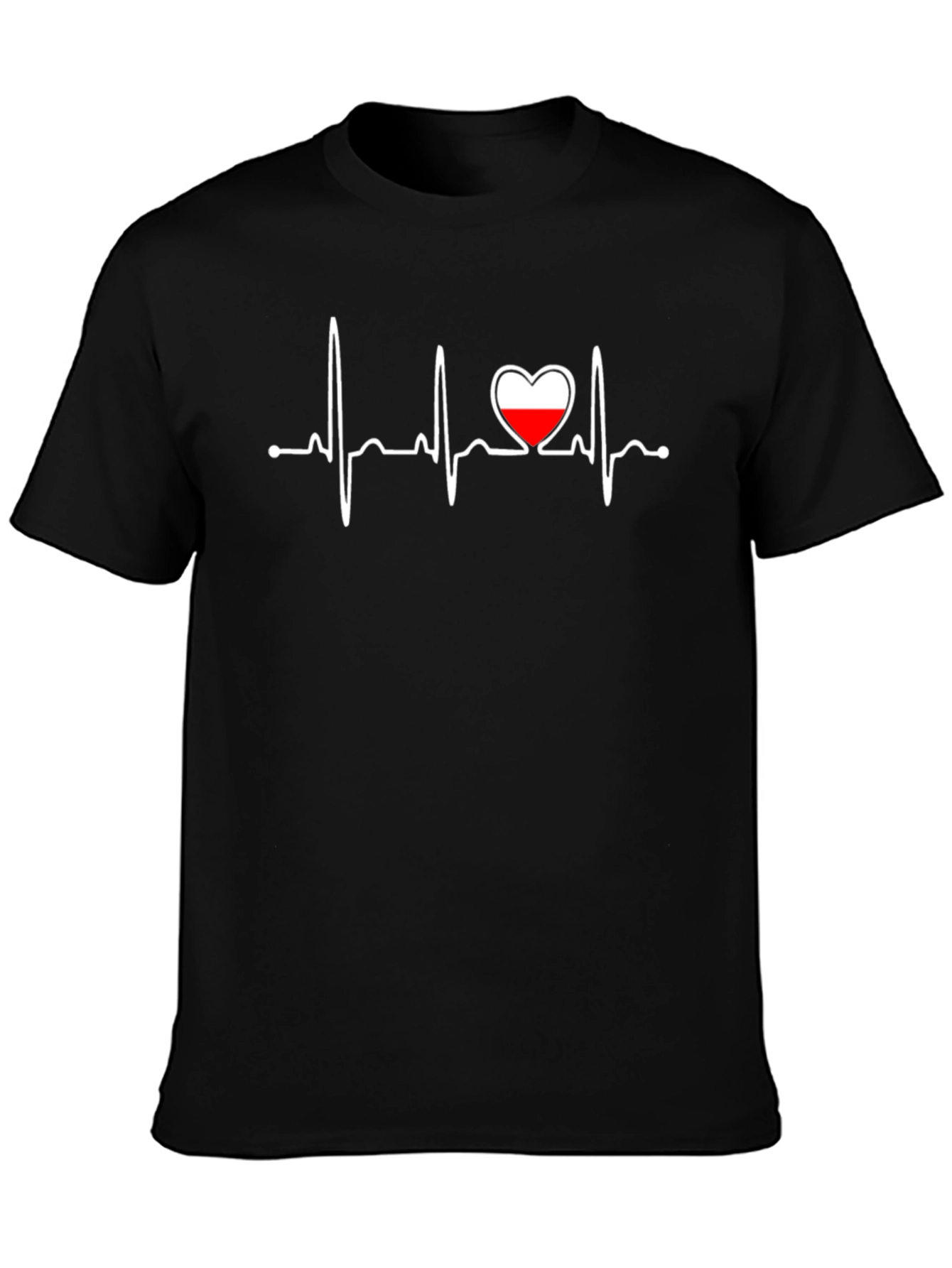 Heartbeat Poland Flag Graphic T-Shirt