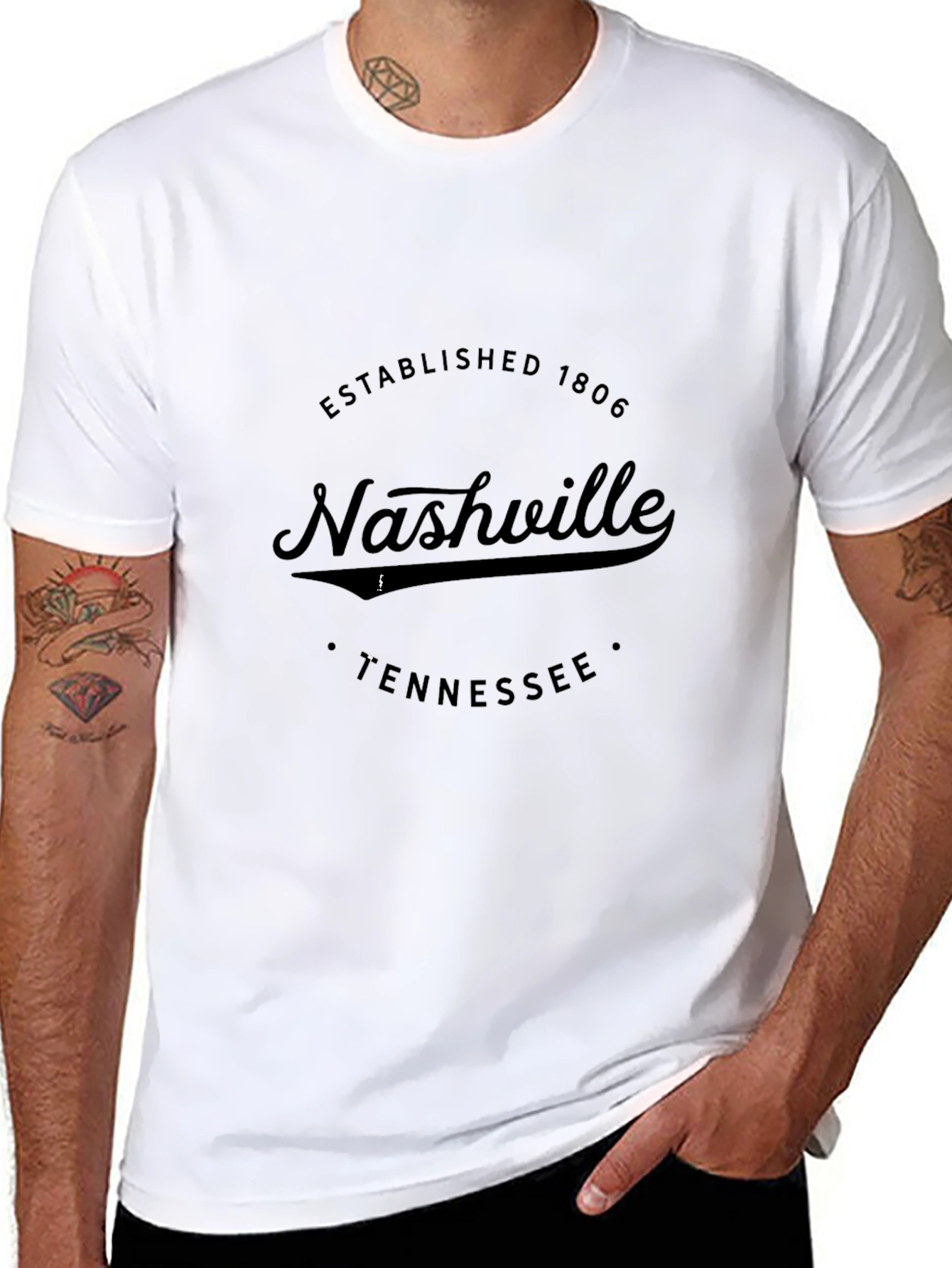 Nashville Tennessee Black Graphic T-Shirt