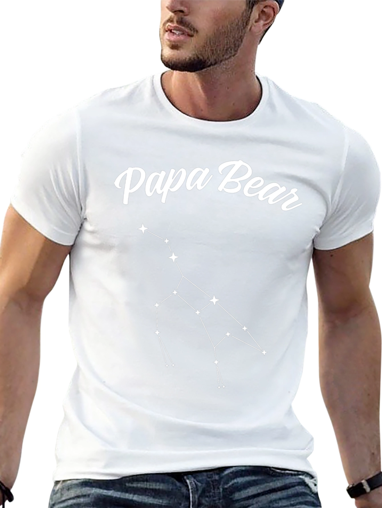 Papa Bear Constellation Graphic Tee - Black T-Shirt