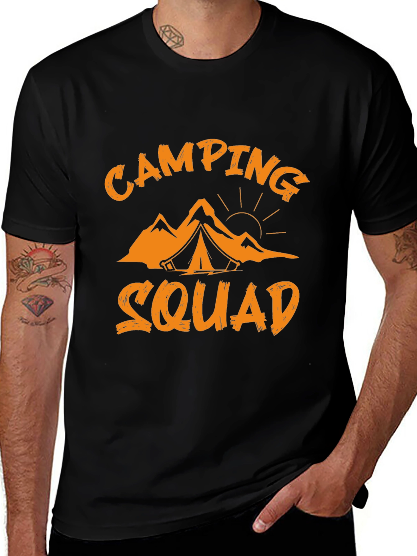 Camping Squad Graphic Tee - Black