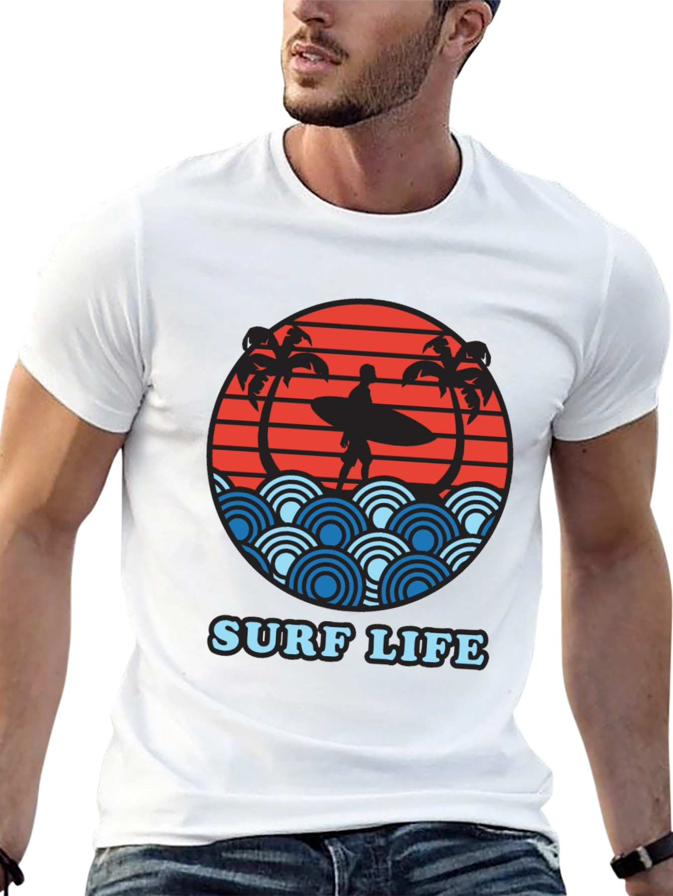 Surf Life Graphic Tee - Summer Beach T-Shirt