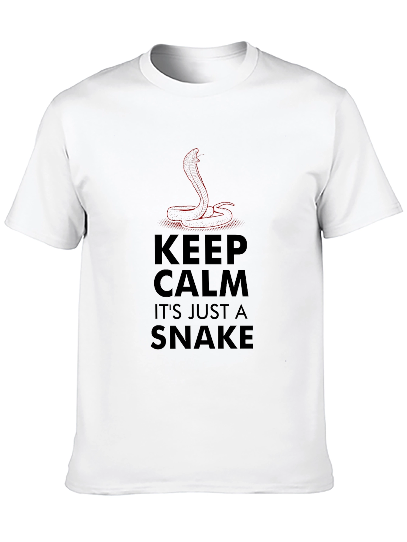 Keep Calm Snake Graphic Tee - Mens Black T-Shirt