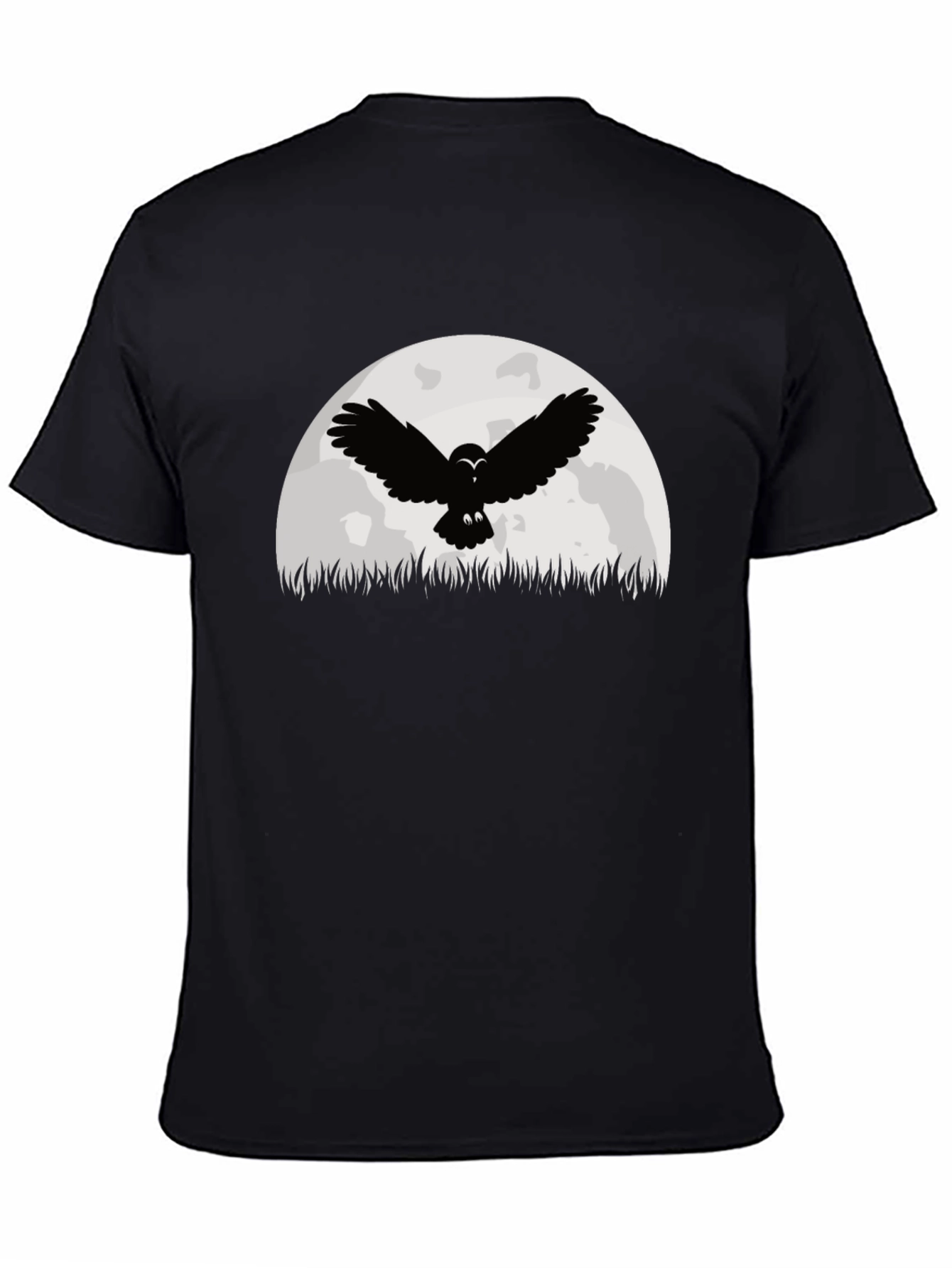 Owl Moon Black Graphic T-Shirt