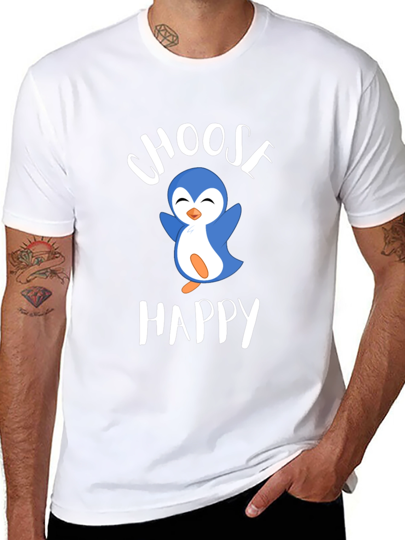 Choose Happy Penguin Tee