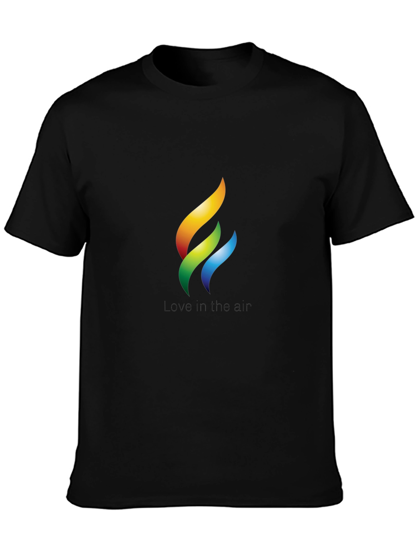 Rainbow Flame Graphic Black T-Shirt