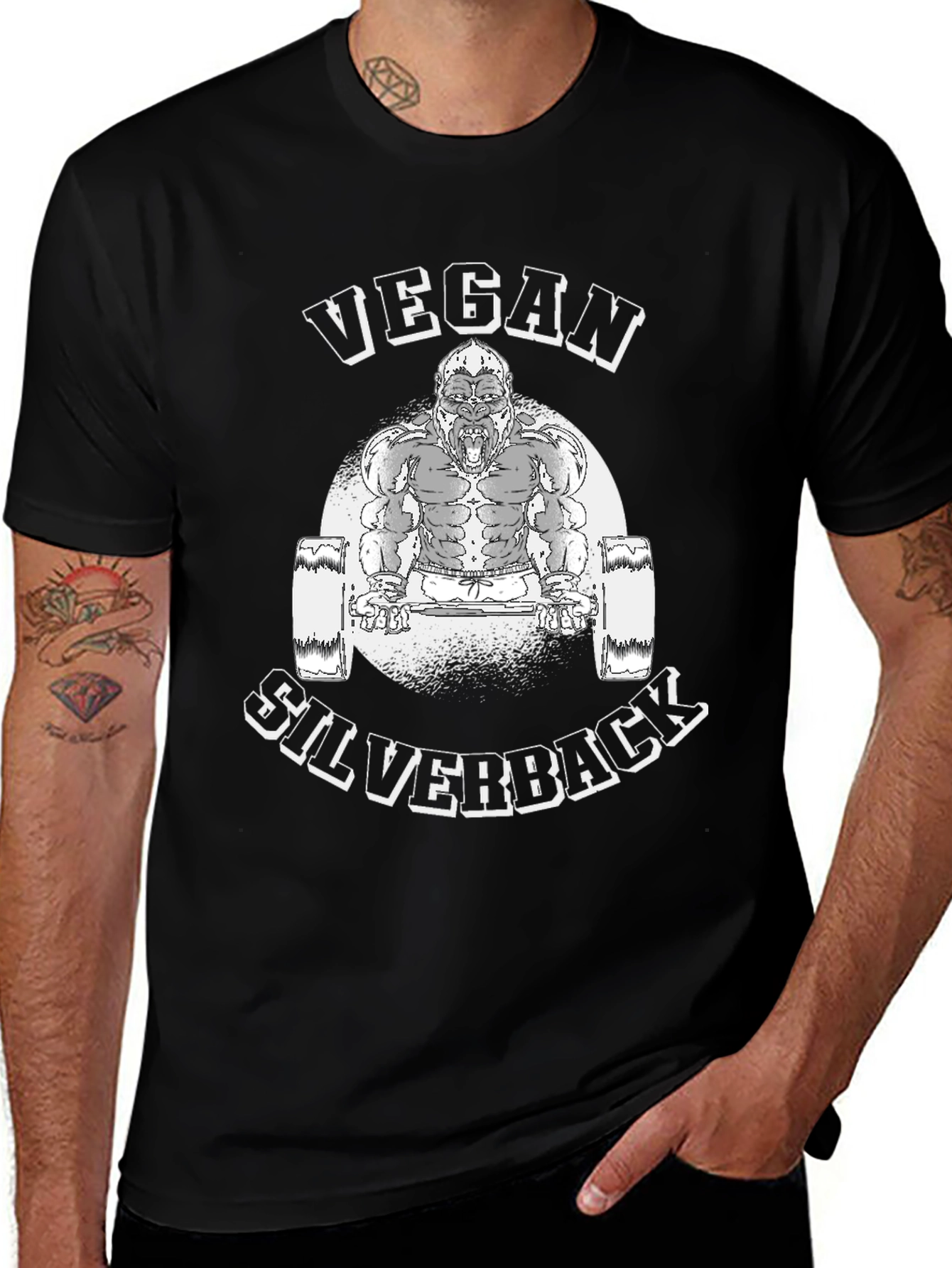 Vegan Silverback Gorilla Weightlifting T-Shirt