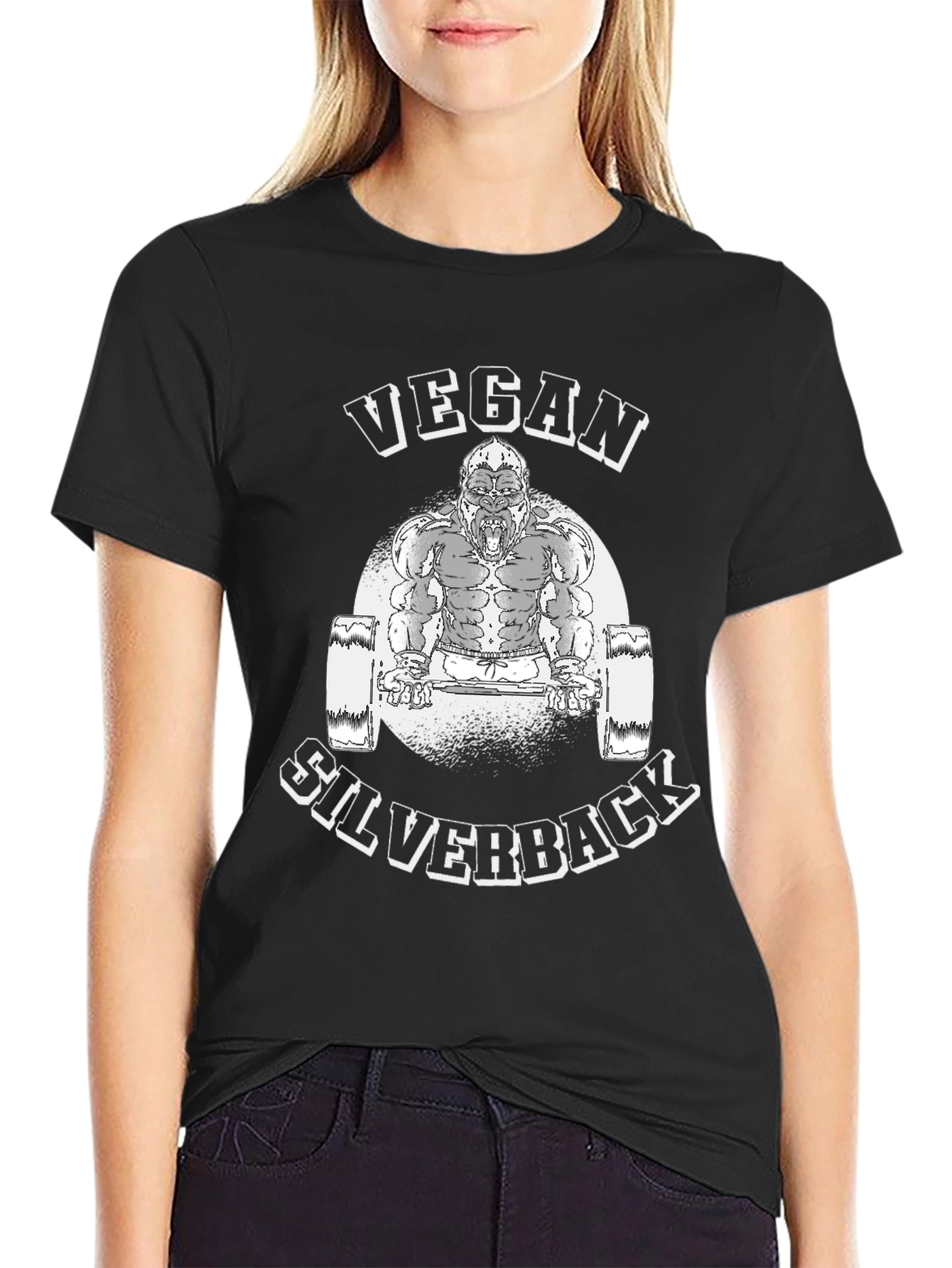 Vegan Silverback Gorilla Weightlifting T-Shirt