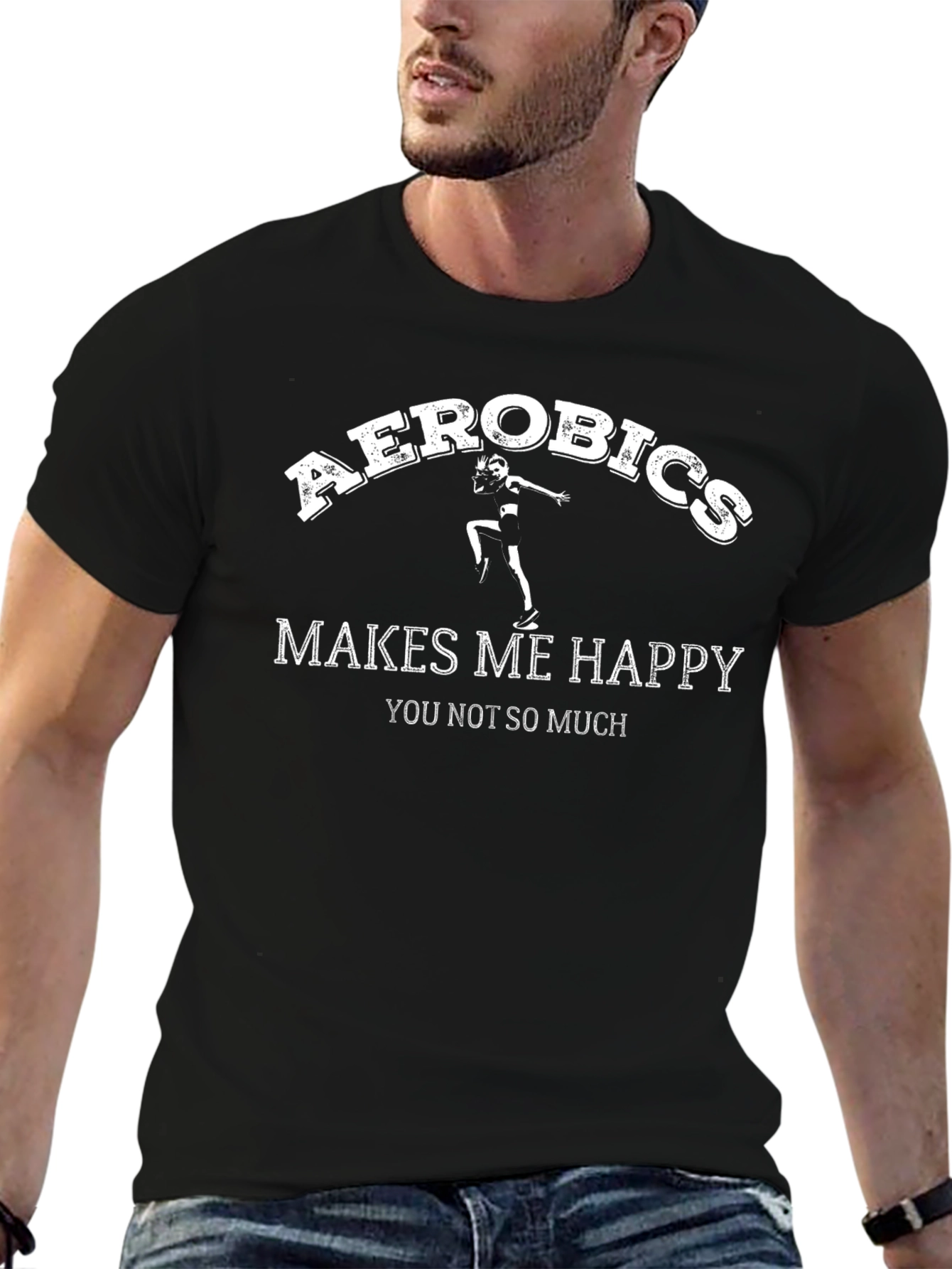 Aerobics Makes Me Happy Graphic T-Shirt