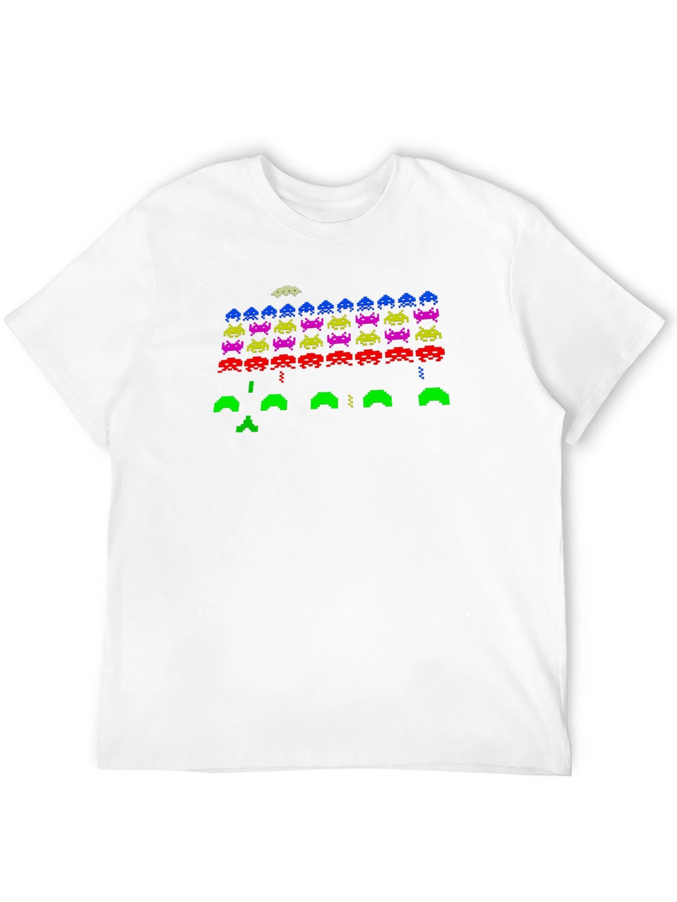 Retro Pixel Invasion Black T-Shirt