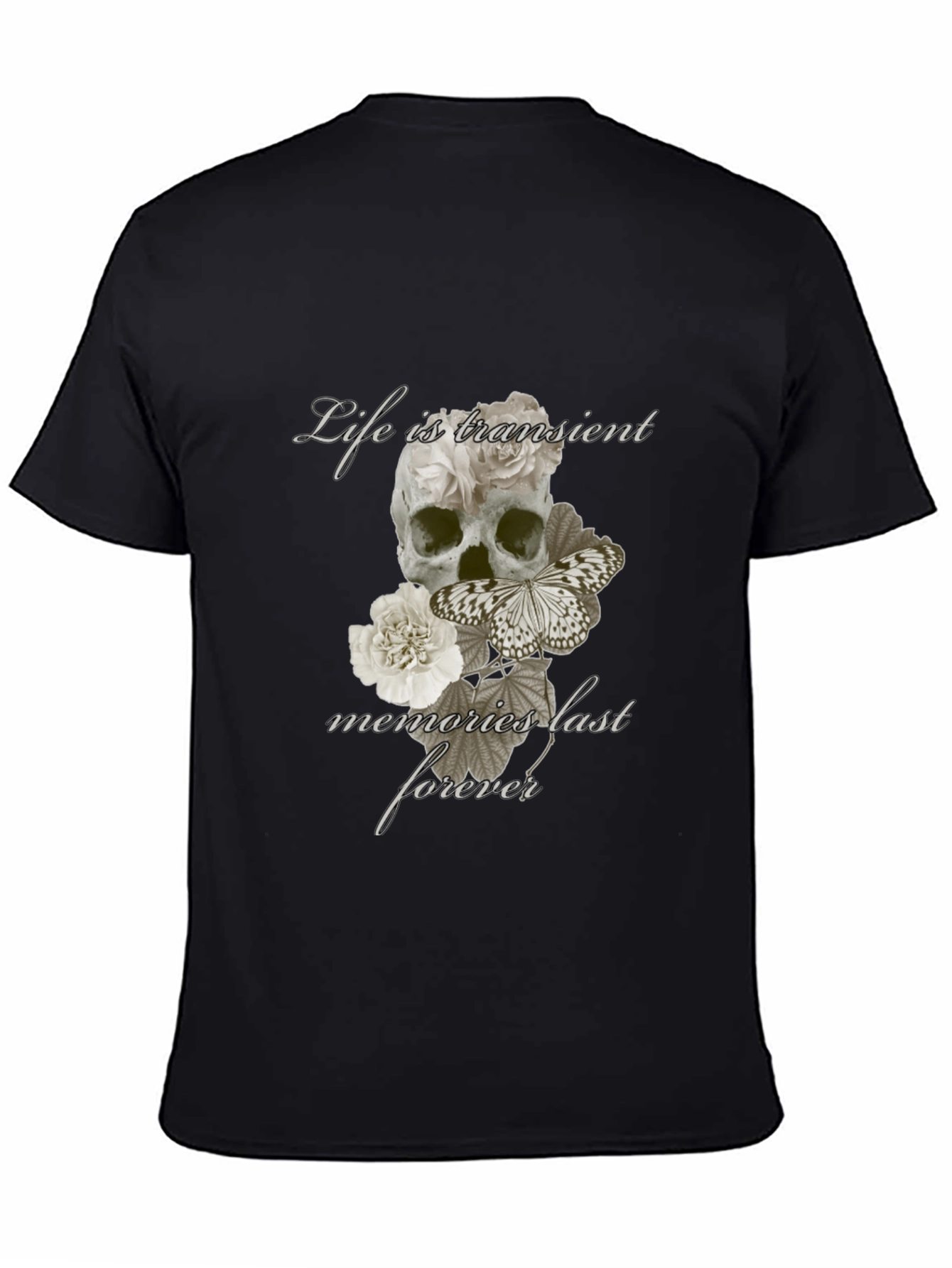 Skull & Butterfly Graphic T-Shirt - Life is Transient