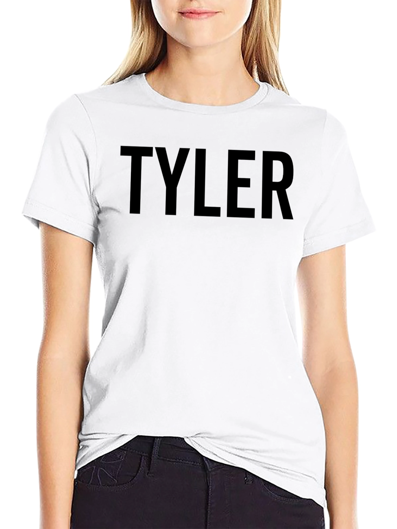 TYLER Graphic Tee - Modern Black Crewneck T-Shirt