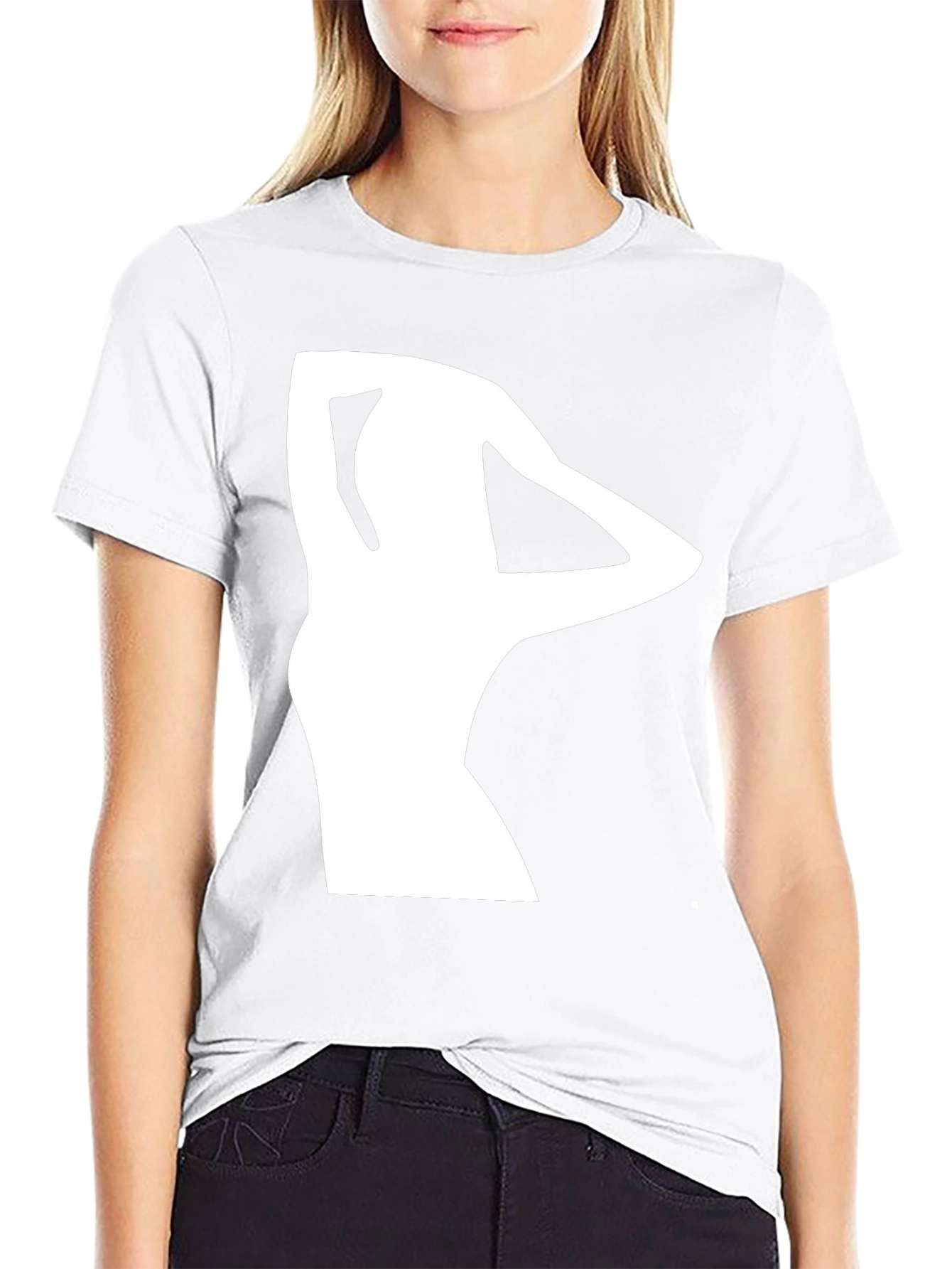Black T-Shirt with White Silhouette Graphic
