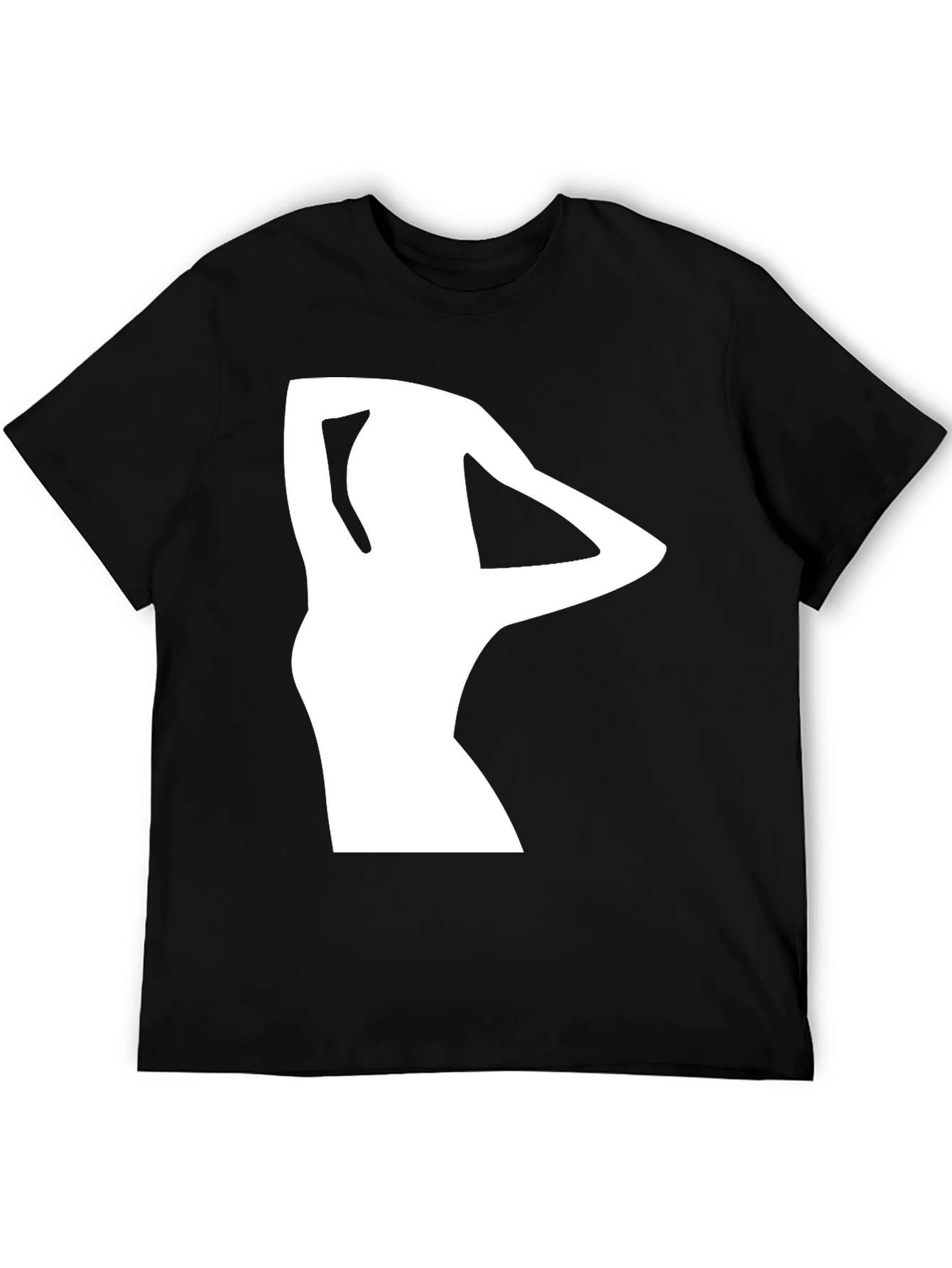 Black T-Shirt with White Silhouette Graphic