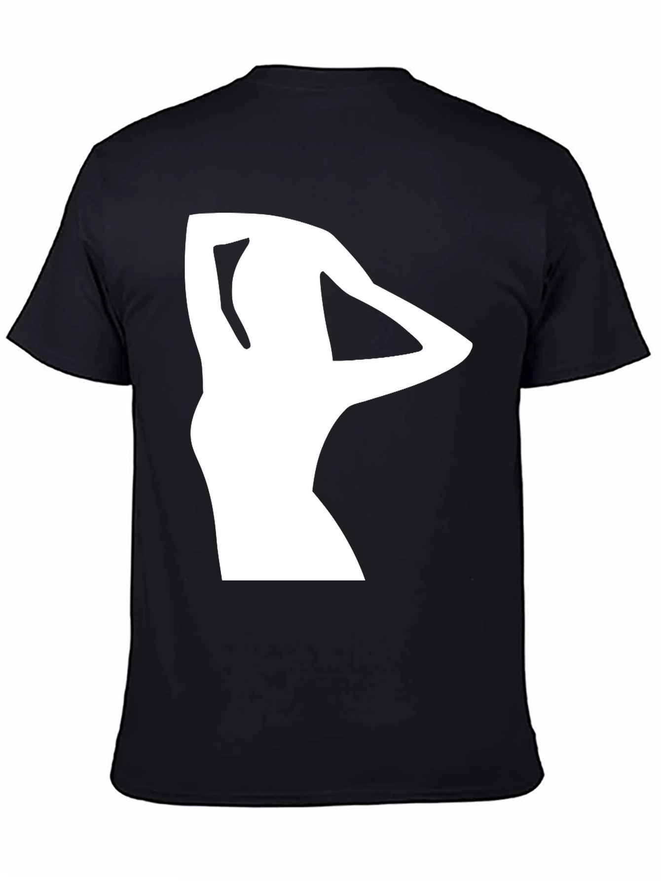 Black T-Shirt with White Silhouette Graphic