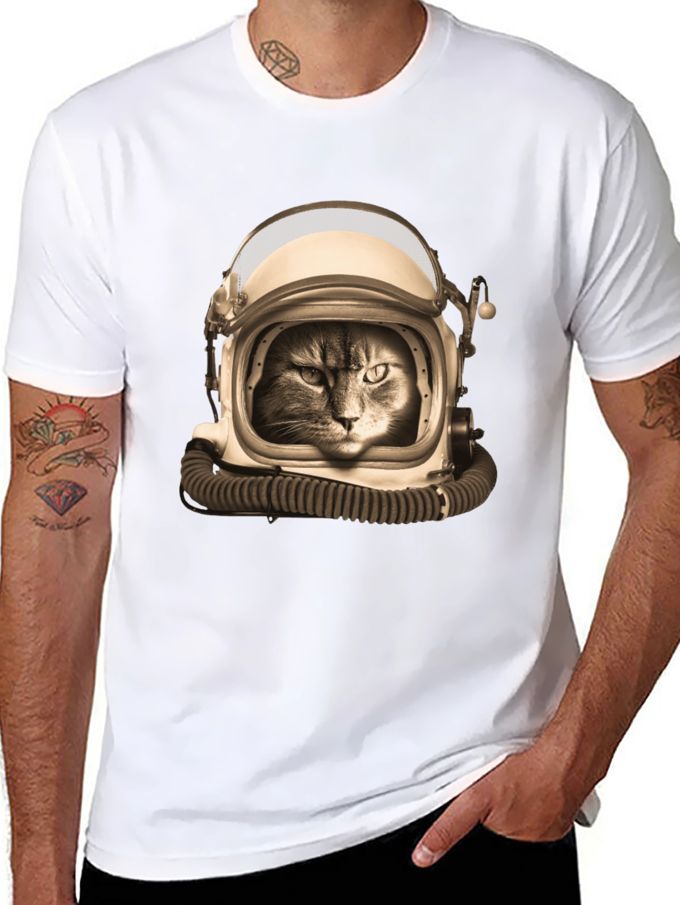 Cat Astronaut Graphic T-Shirt - Space Feline Tee