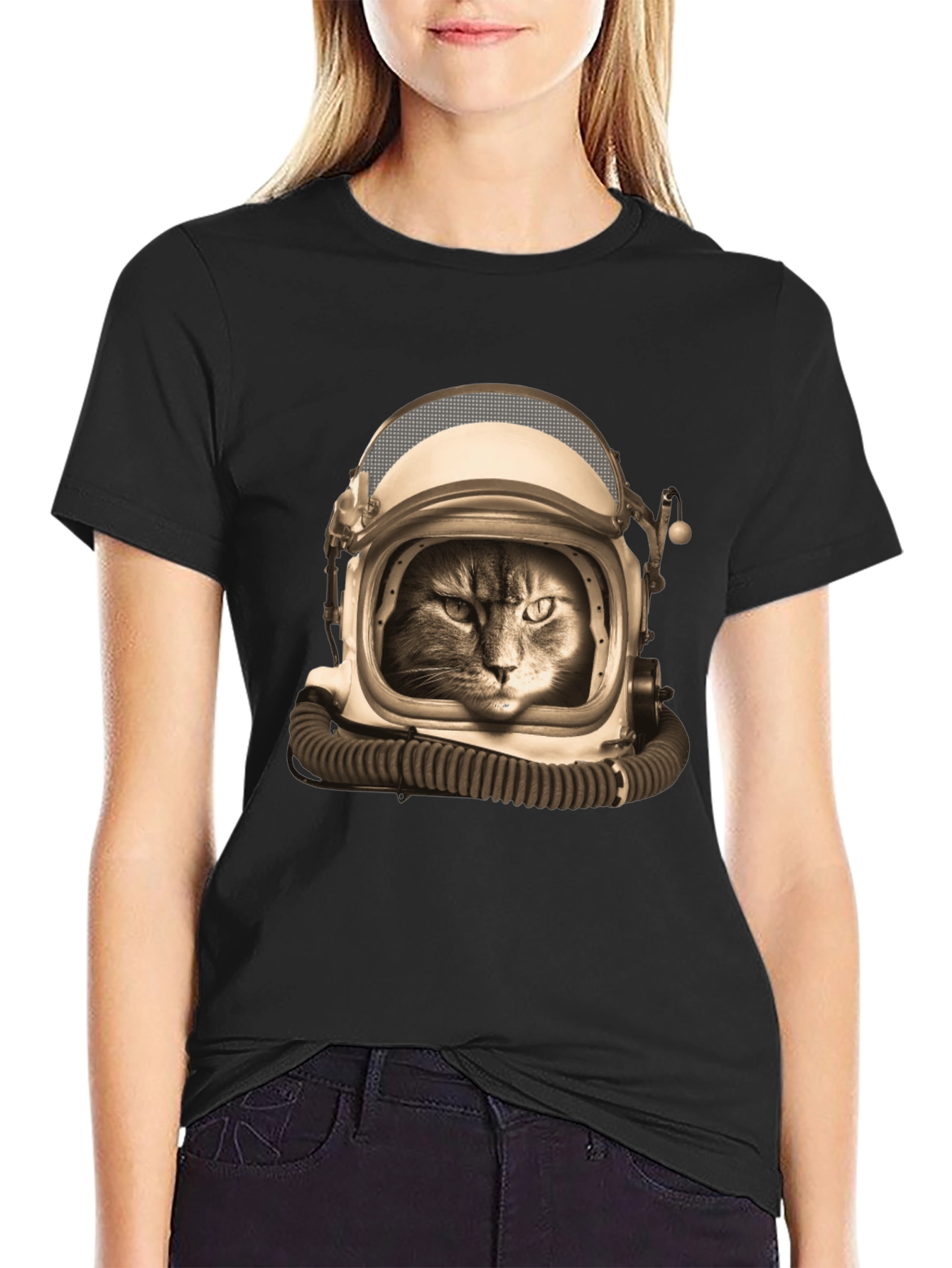 Cat Astronaut Graphic T-Shirt - Space Feline Tee