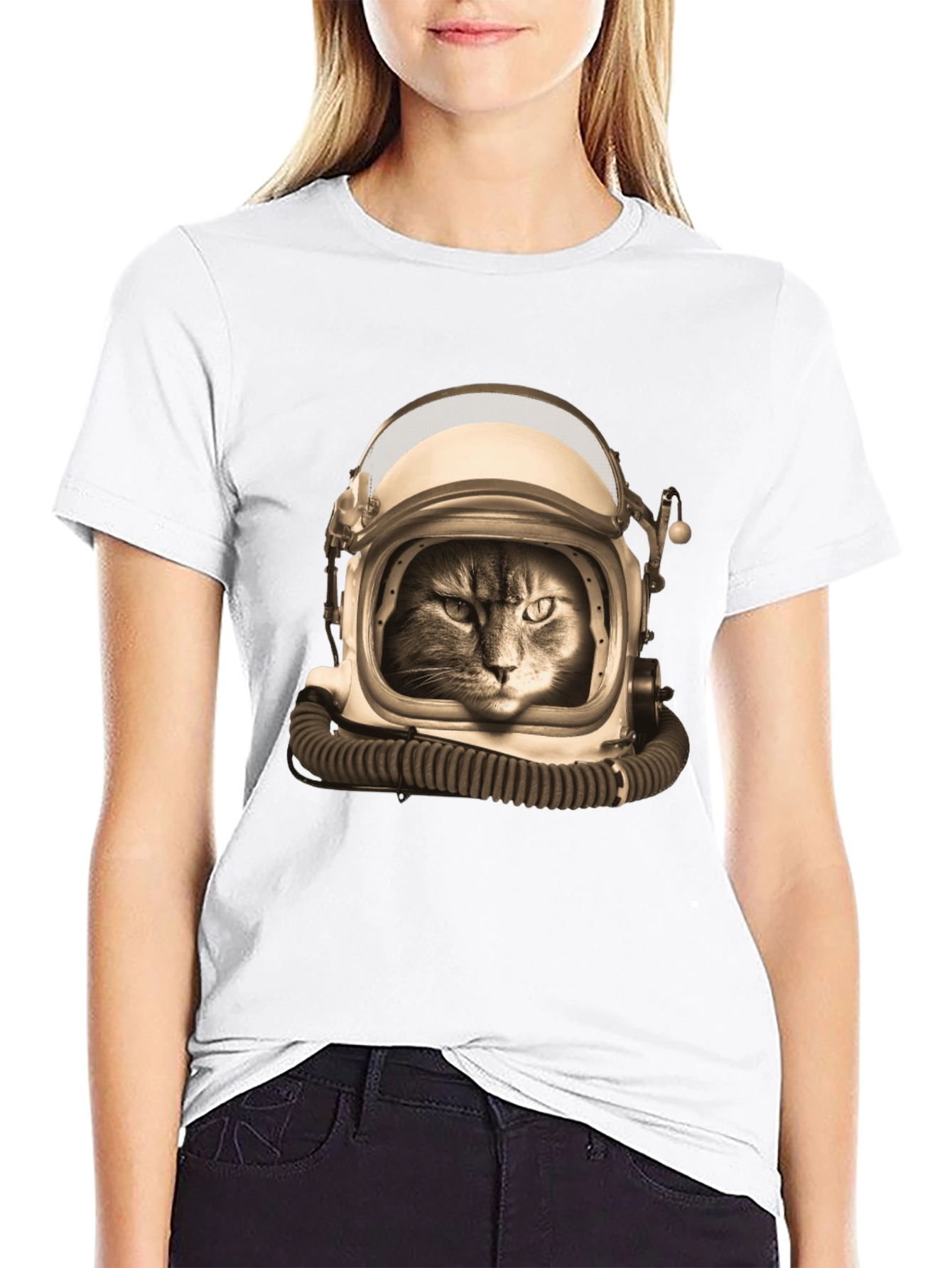 Cat Astronaut Graphic T-Shirt - Space Feline Tee