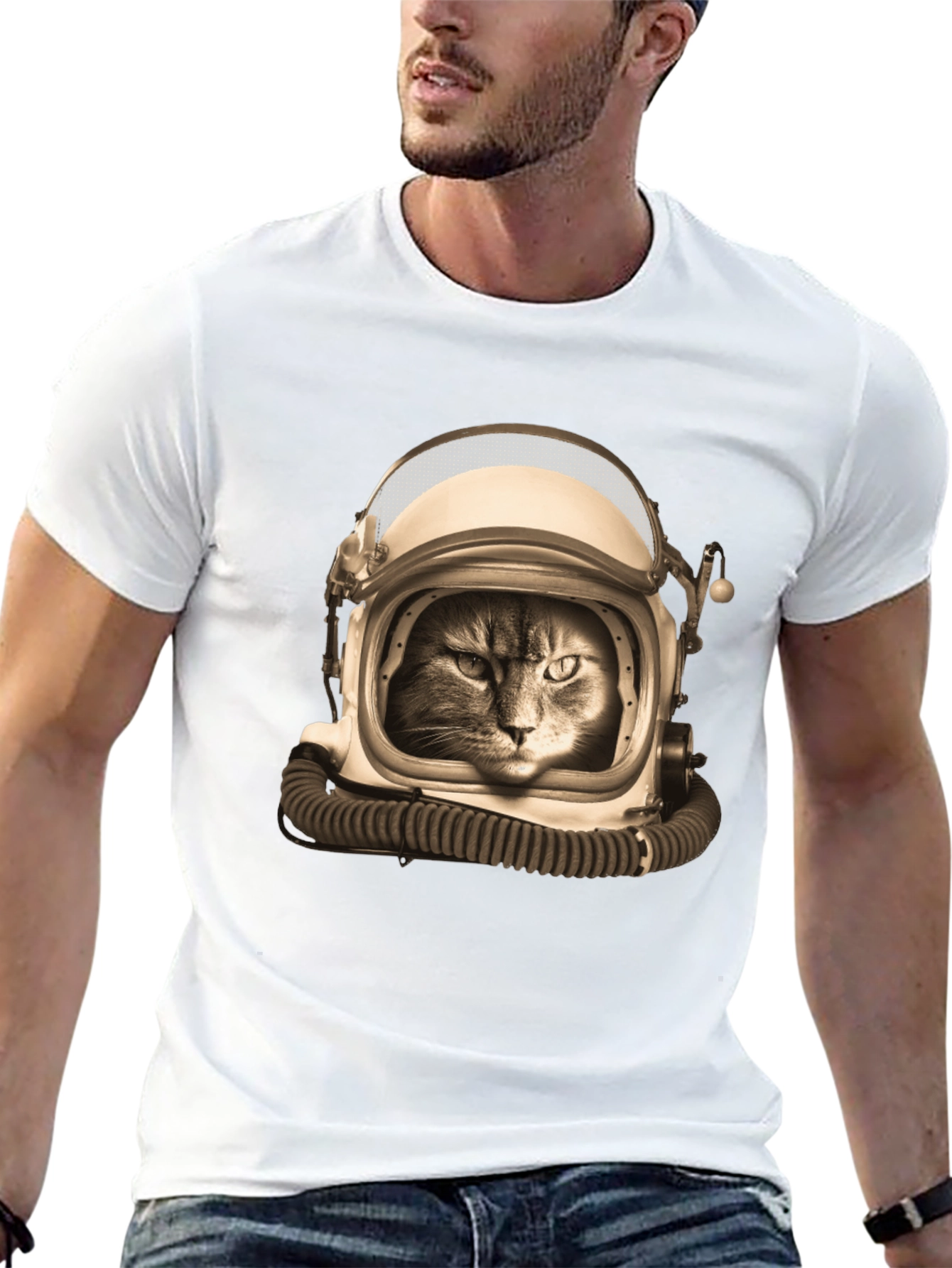 Cat Astronaut Graphic T-Shirt - Space Feline Tee