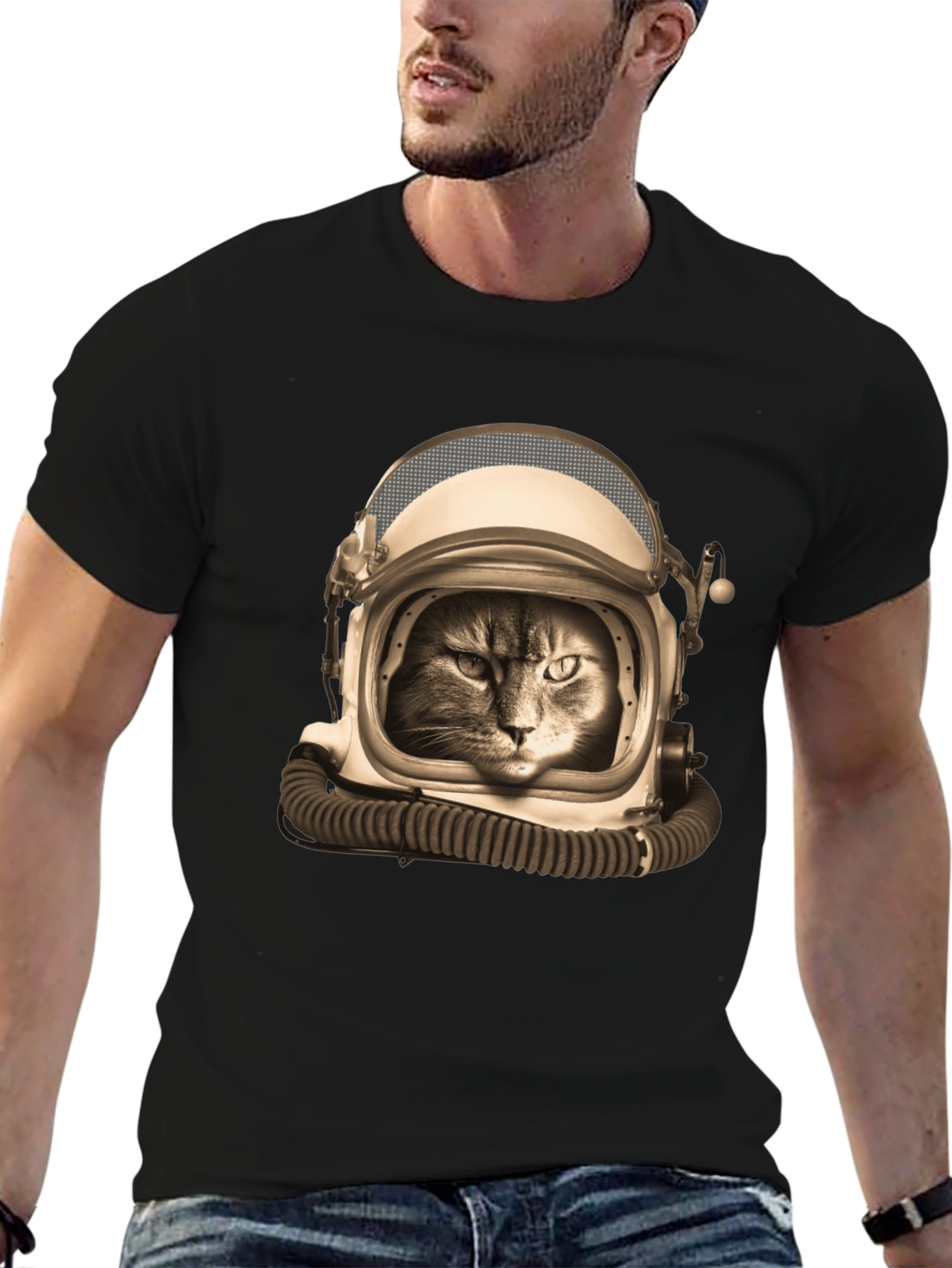Cat Astronaut Graphic T-Shirt - Space Feline Tee
