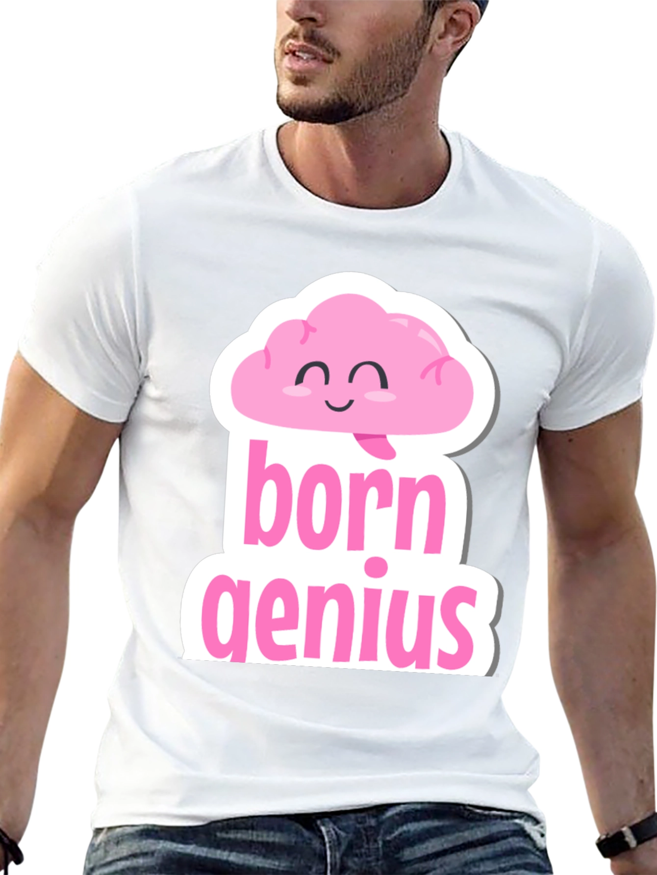 Born Genius T-Shirt Funny Brain Tee