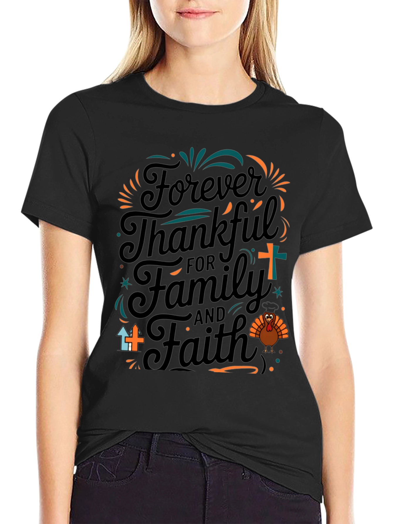 Thankful Family Faith Thanksgiving T-Shirt