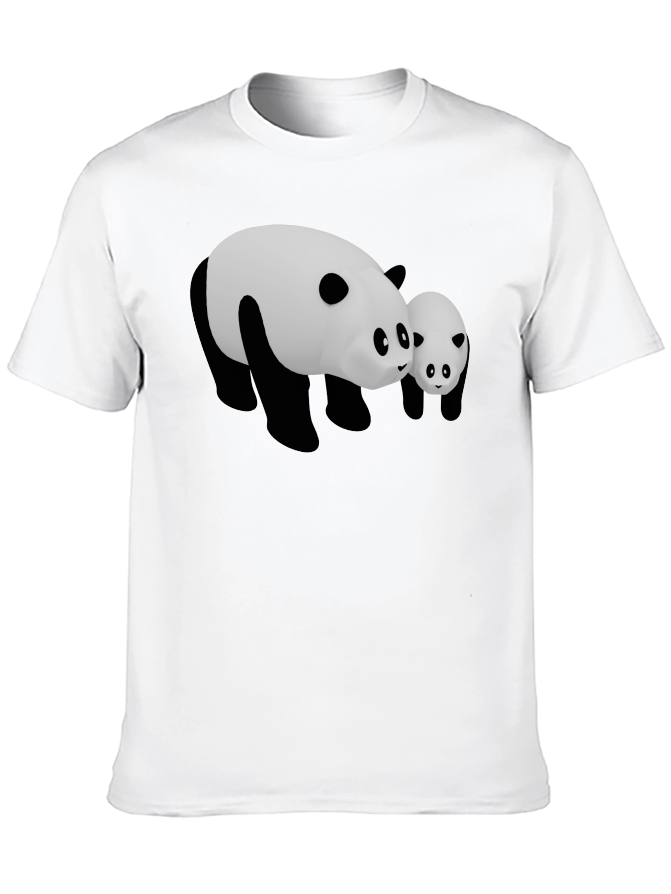Cute Panda Bear Graphic Black T-Shirt