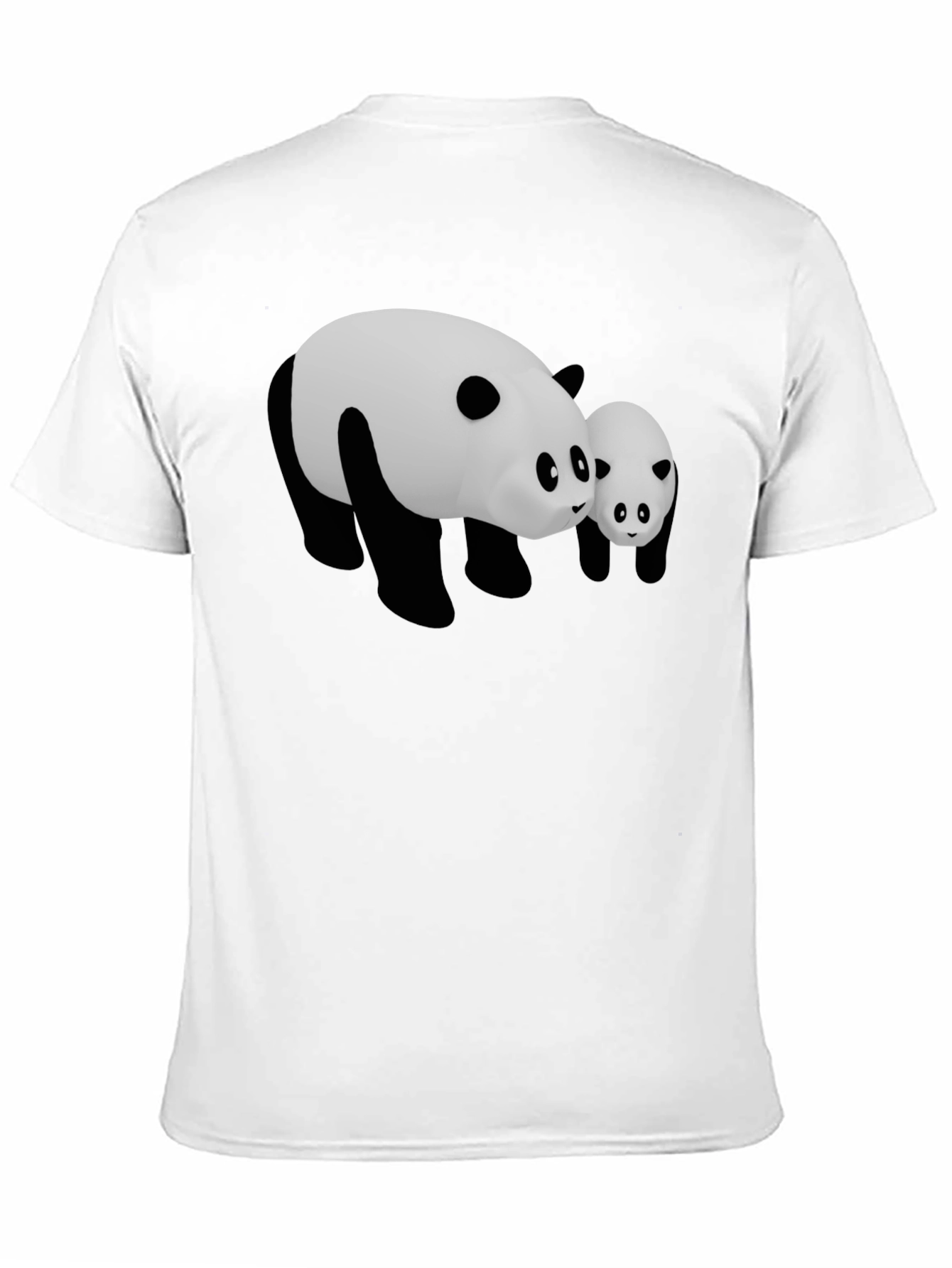 Cute Panda Bear Graphic Black T-Shirt