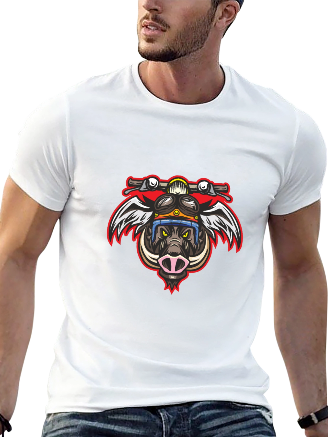 Biker Boar Graphic Tee - Ride Wild!