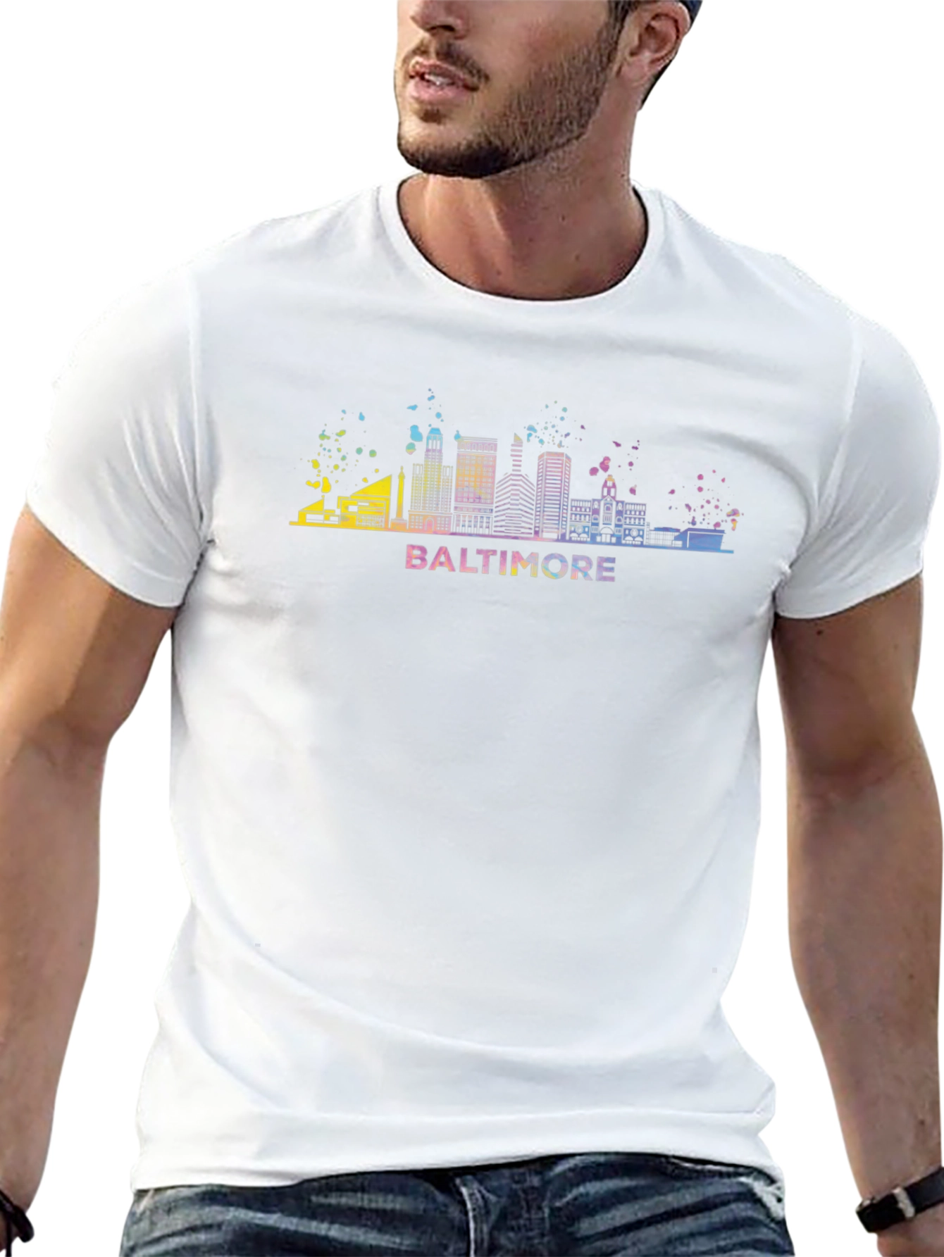 Baltimore Skyline Graphic Tee - Mens Black T-Shirt