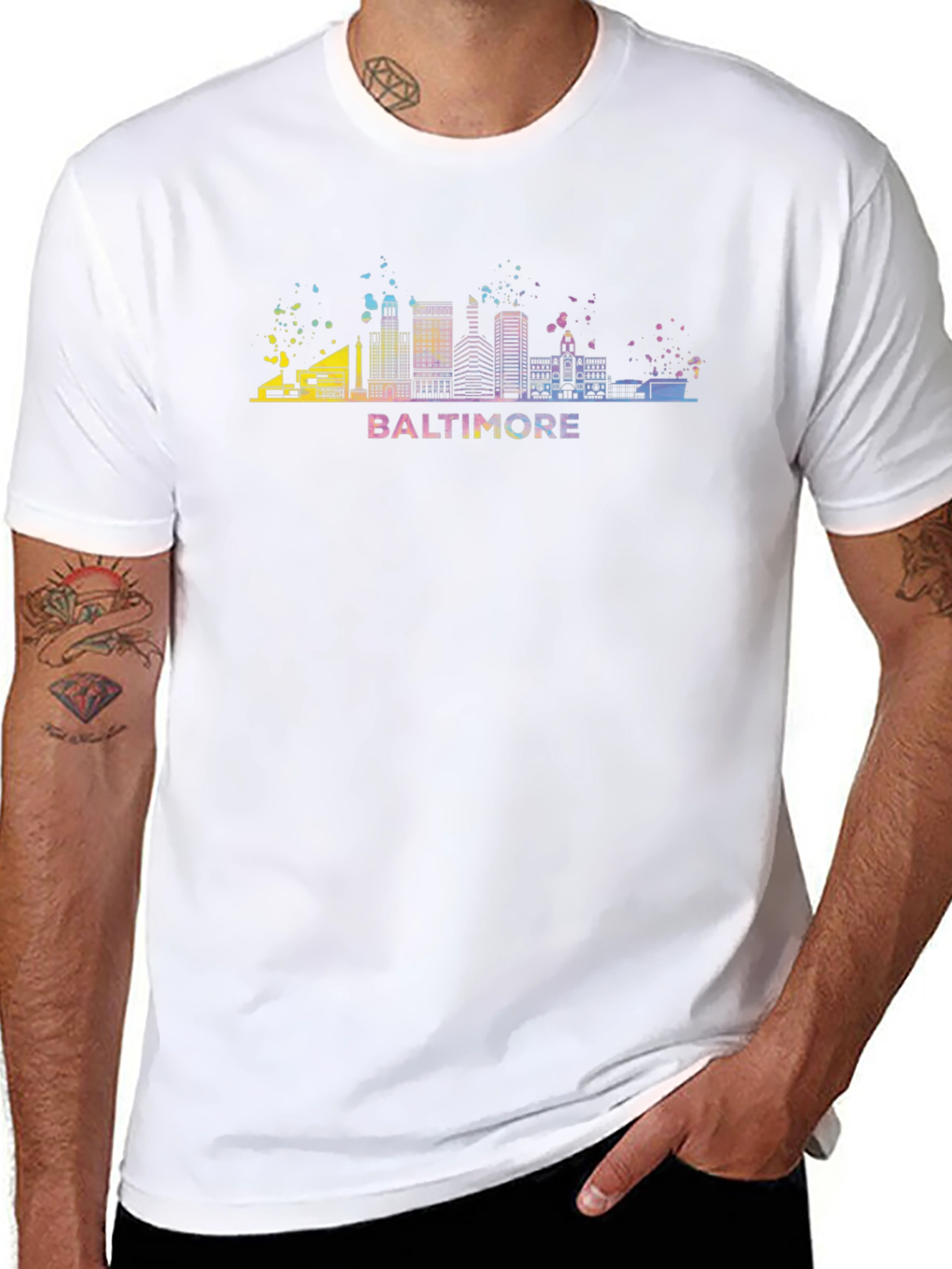 Baltimore Skyline Graphic Tee - Mens Black T-Shirt