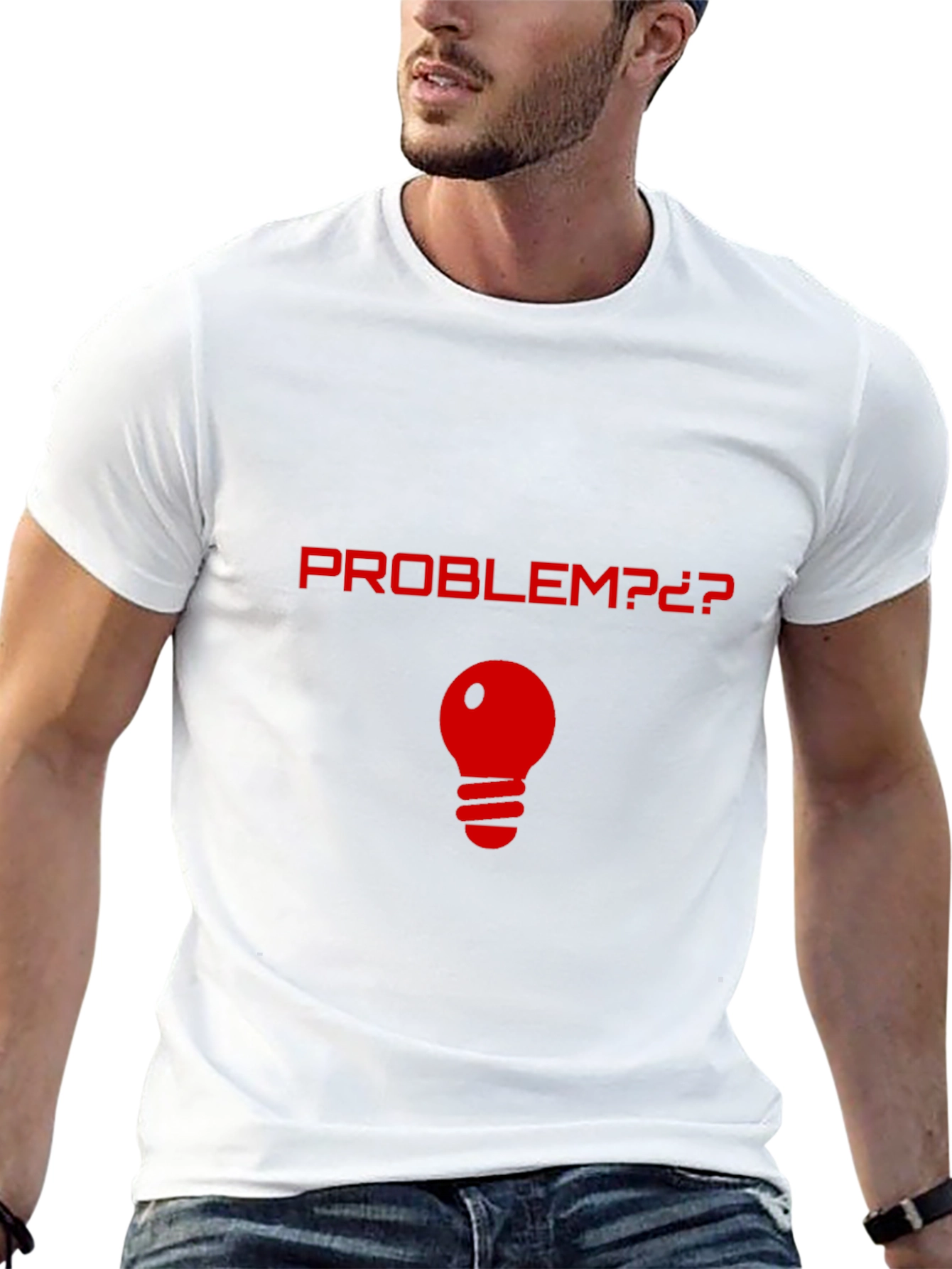 Problem Light Bulb Graphic T-Shirt - Novelty Tee